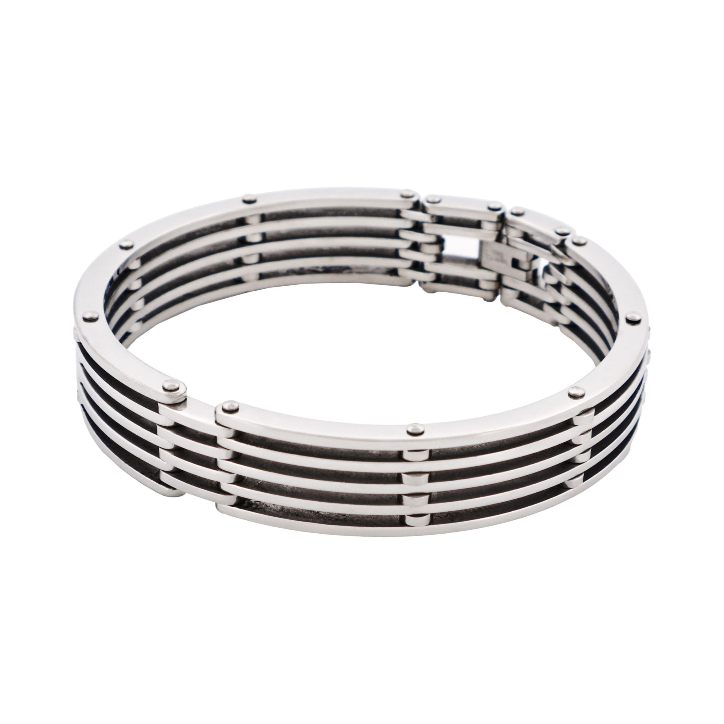 Polished Stainless Steel Cutout Bangle & Bracelet
