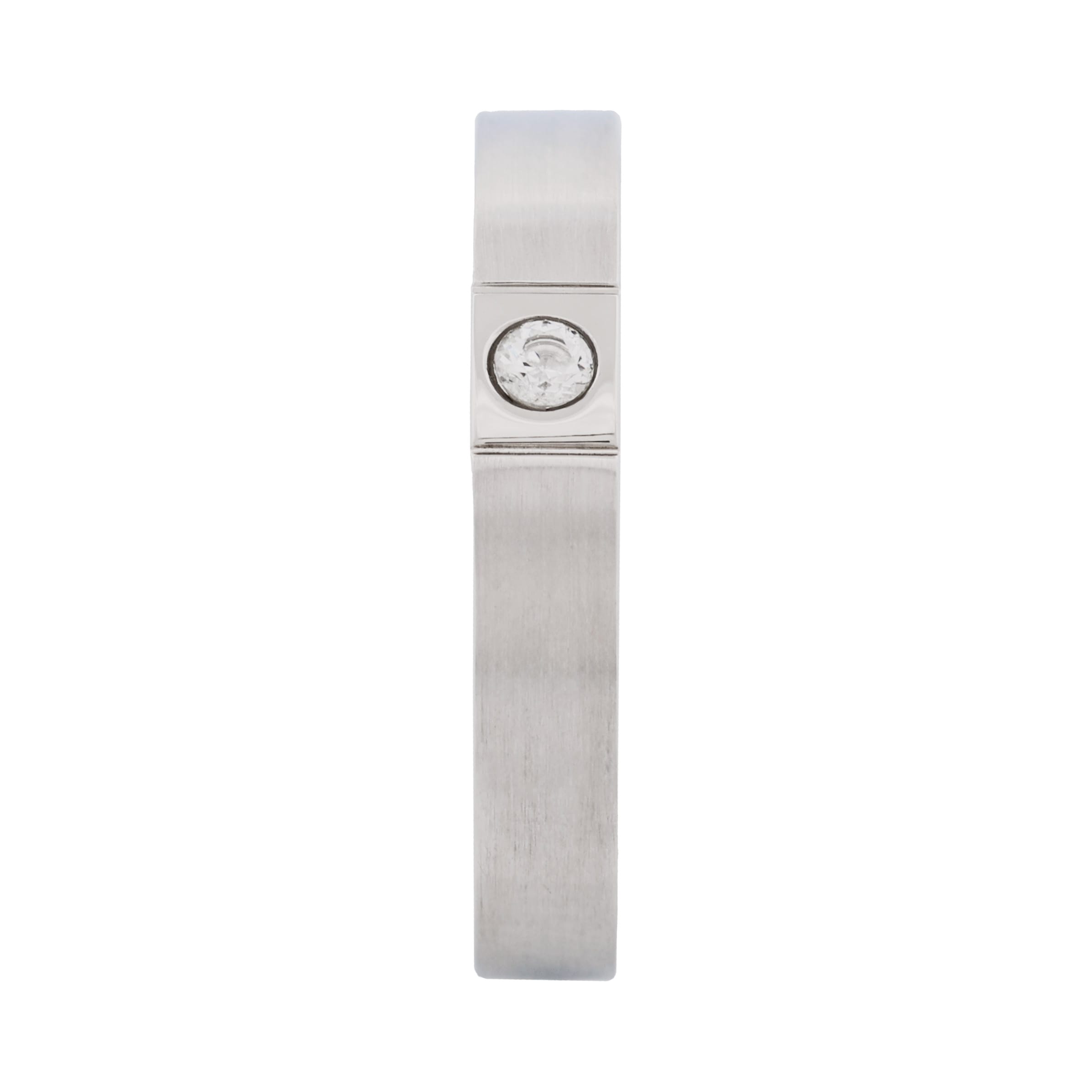 Thin Stainless Steel and Cubic Zirconia Ring