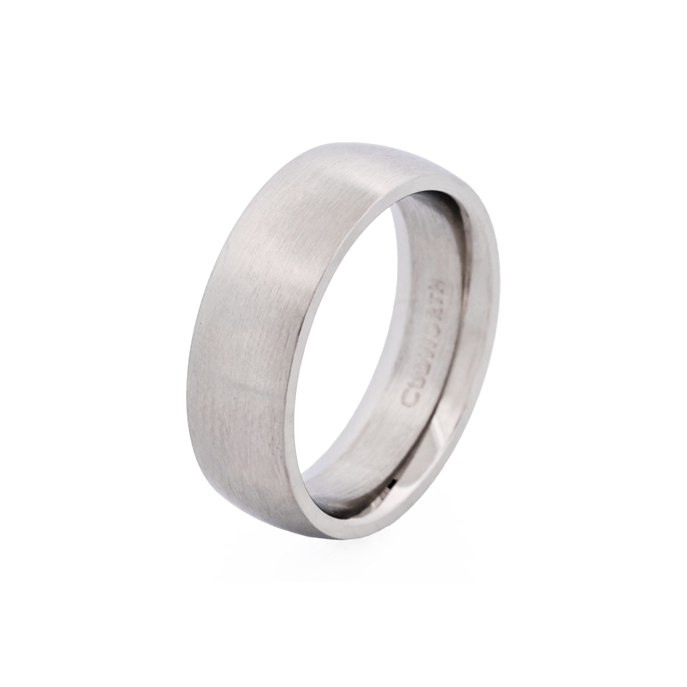 Thin Brushed Stainless Steel Band Ring
