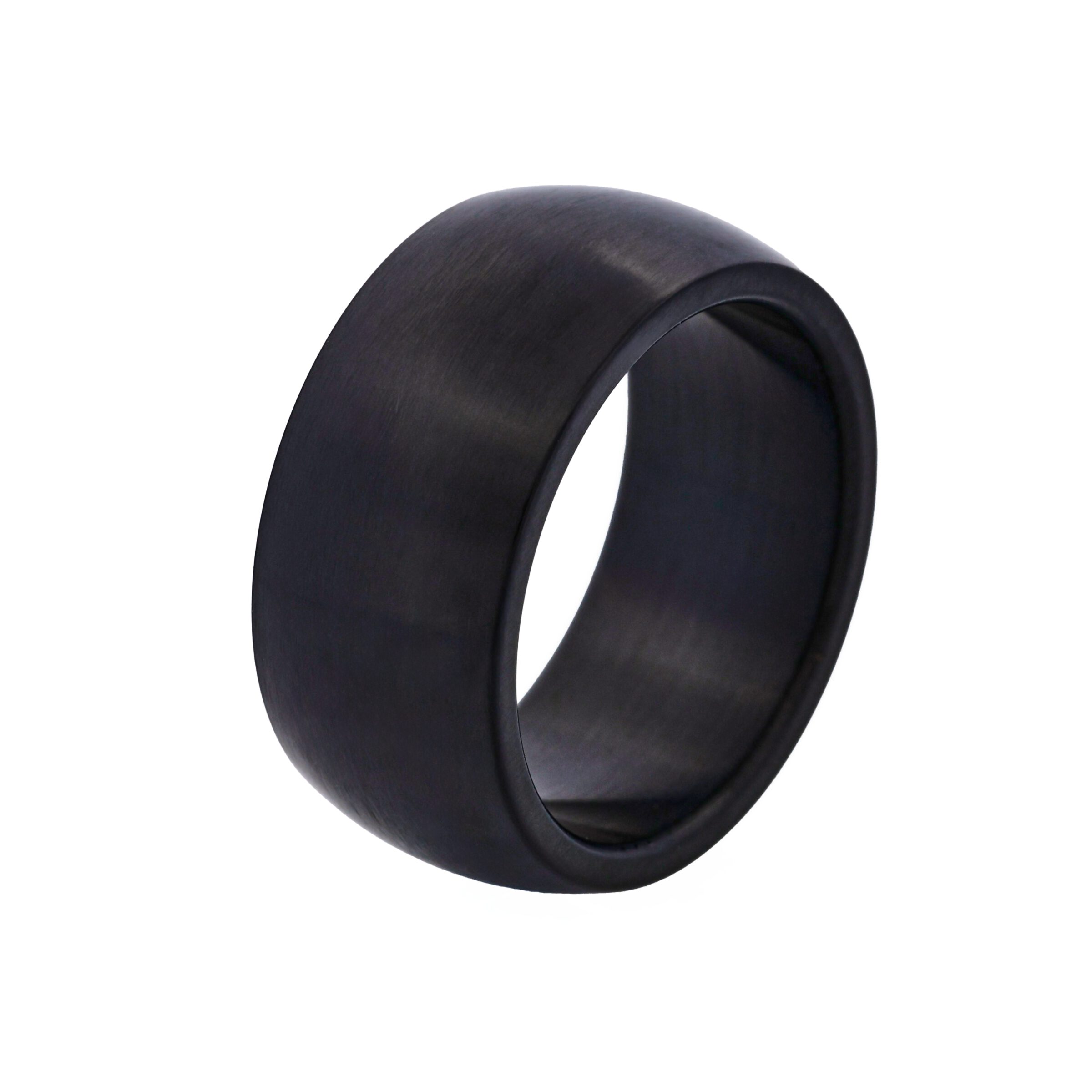 Brushed lon Plated Black Stainless Steel Band Ring