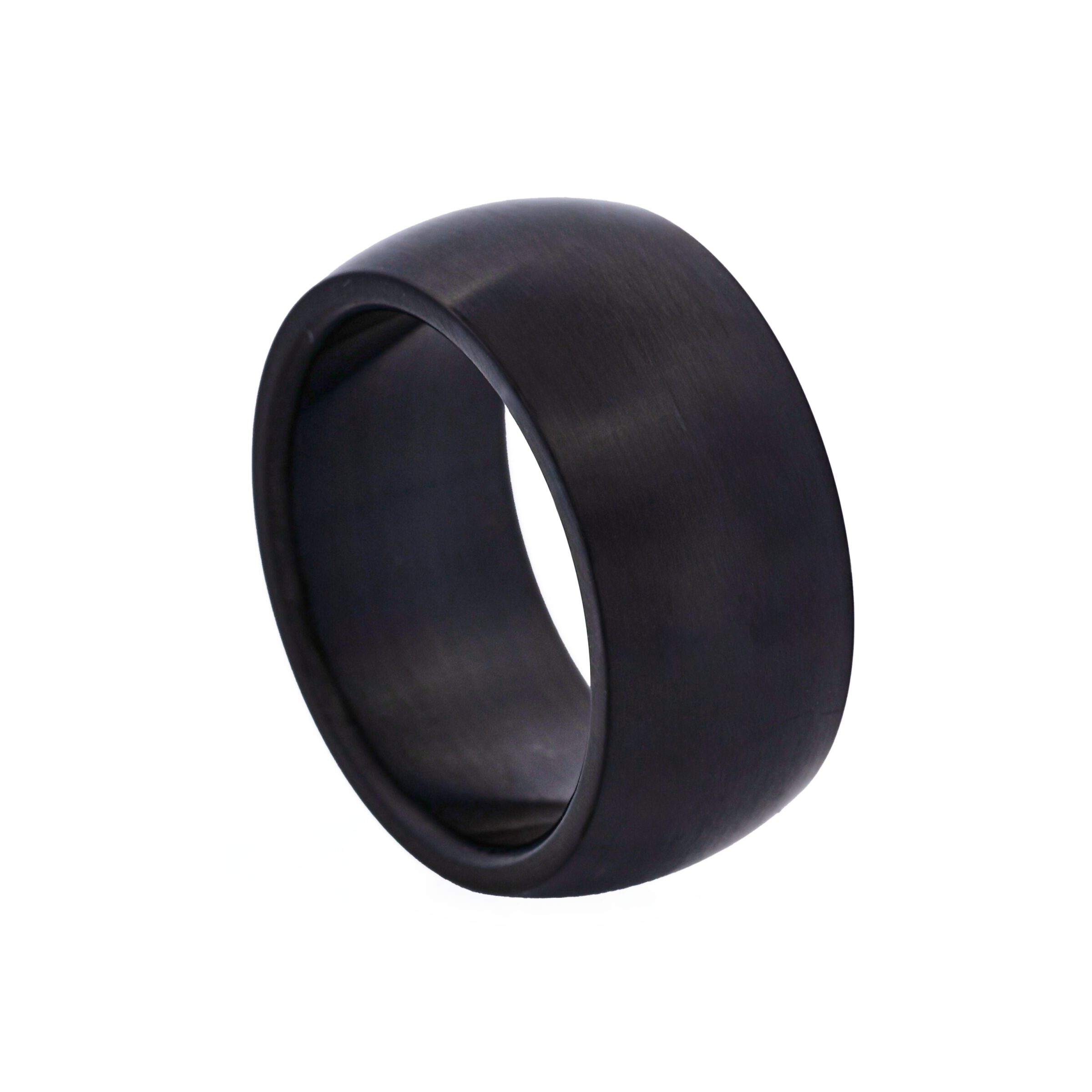 Brushed lon Plated Black Stainless Steel Band Ring
