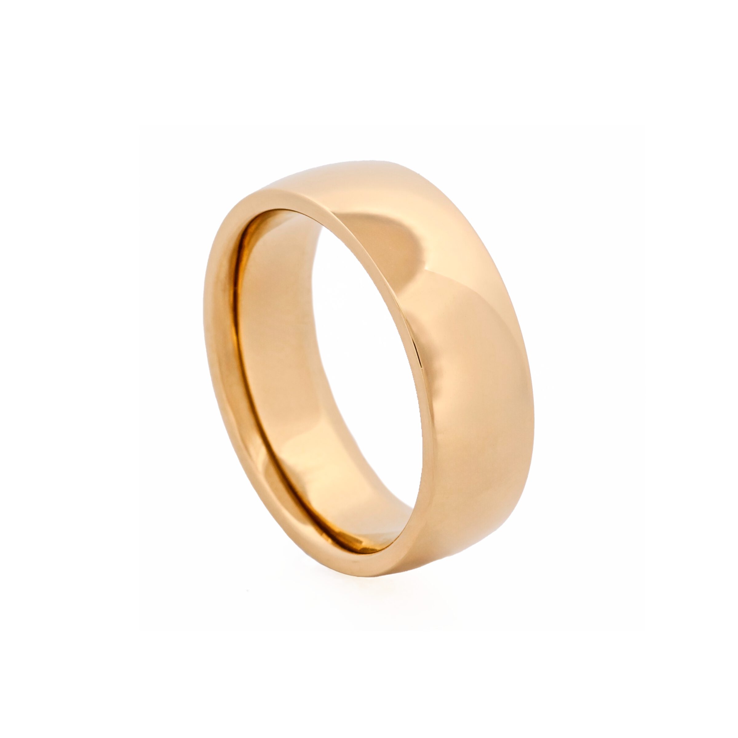 Polished Ion Plated 14k Gold Stainless Steel Ring