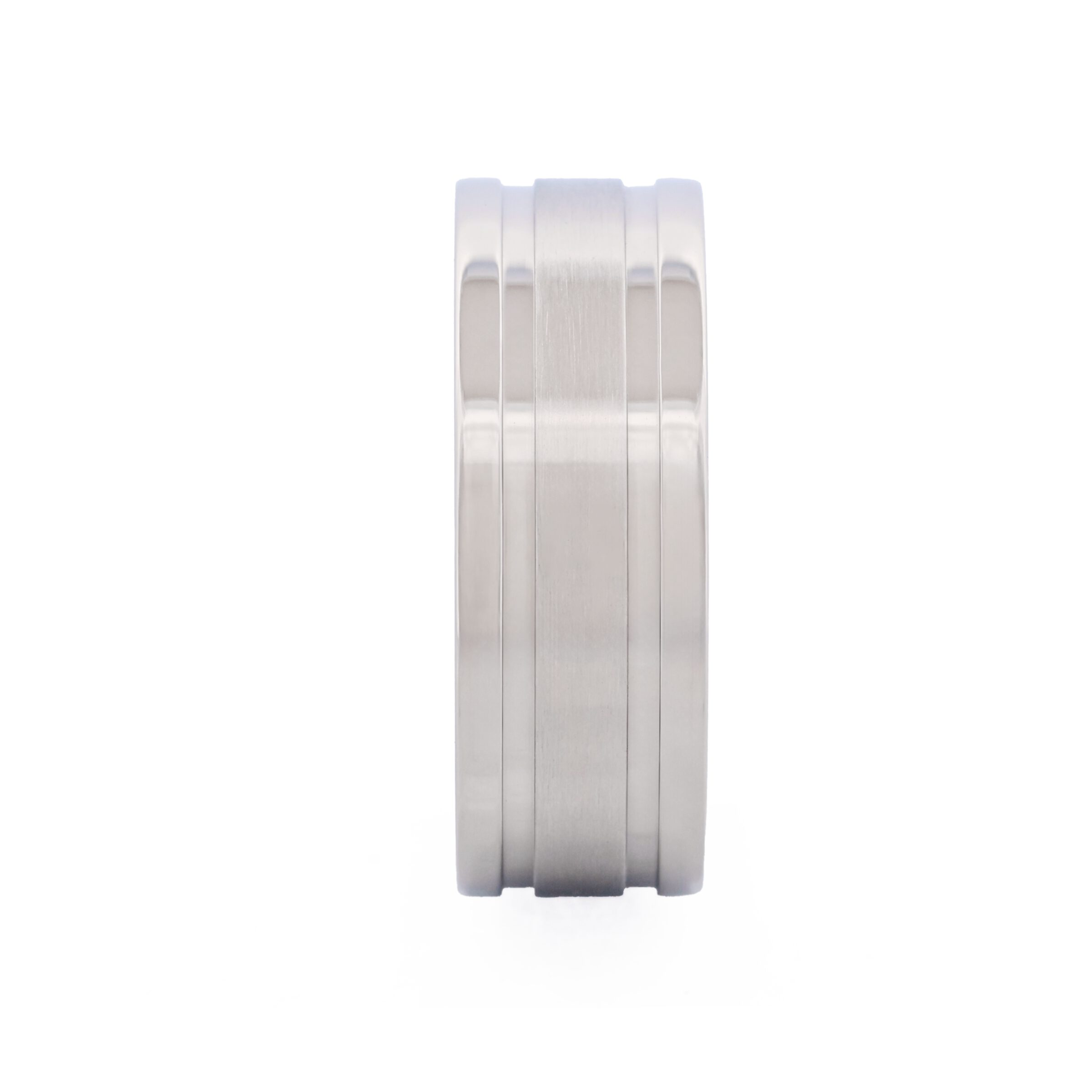 Polished Stainless Steel Ring with Brushed Centre Band