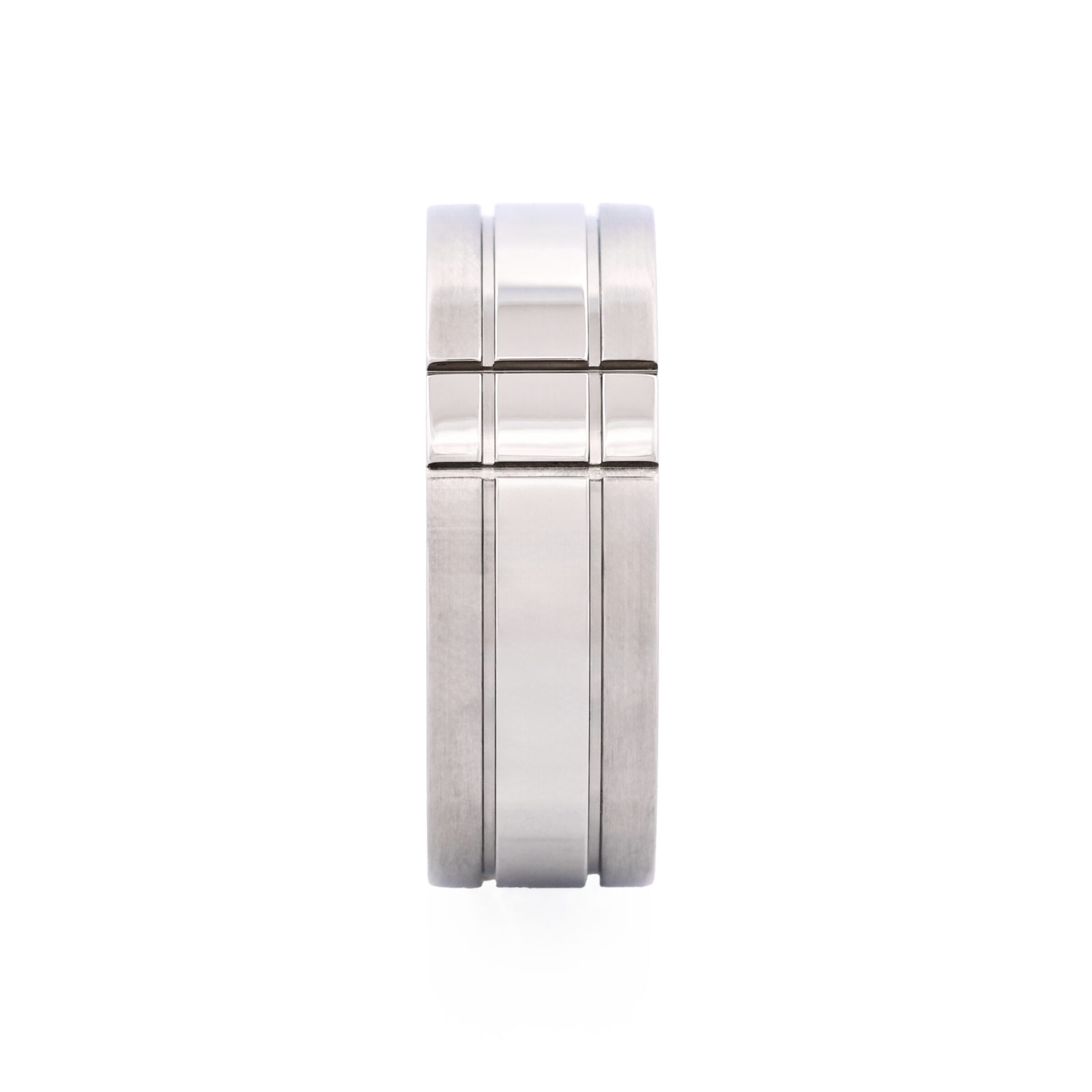 Brushed and Polished Stainless Steel Ring