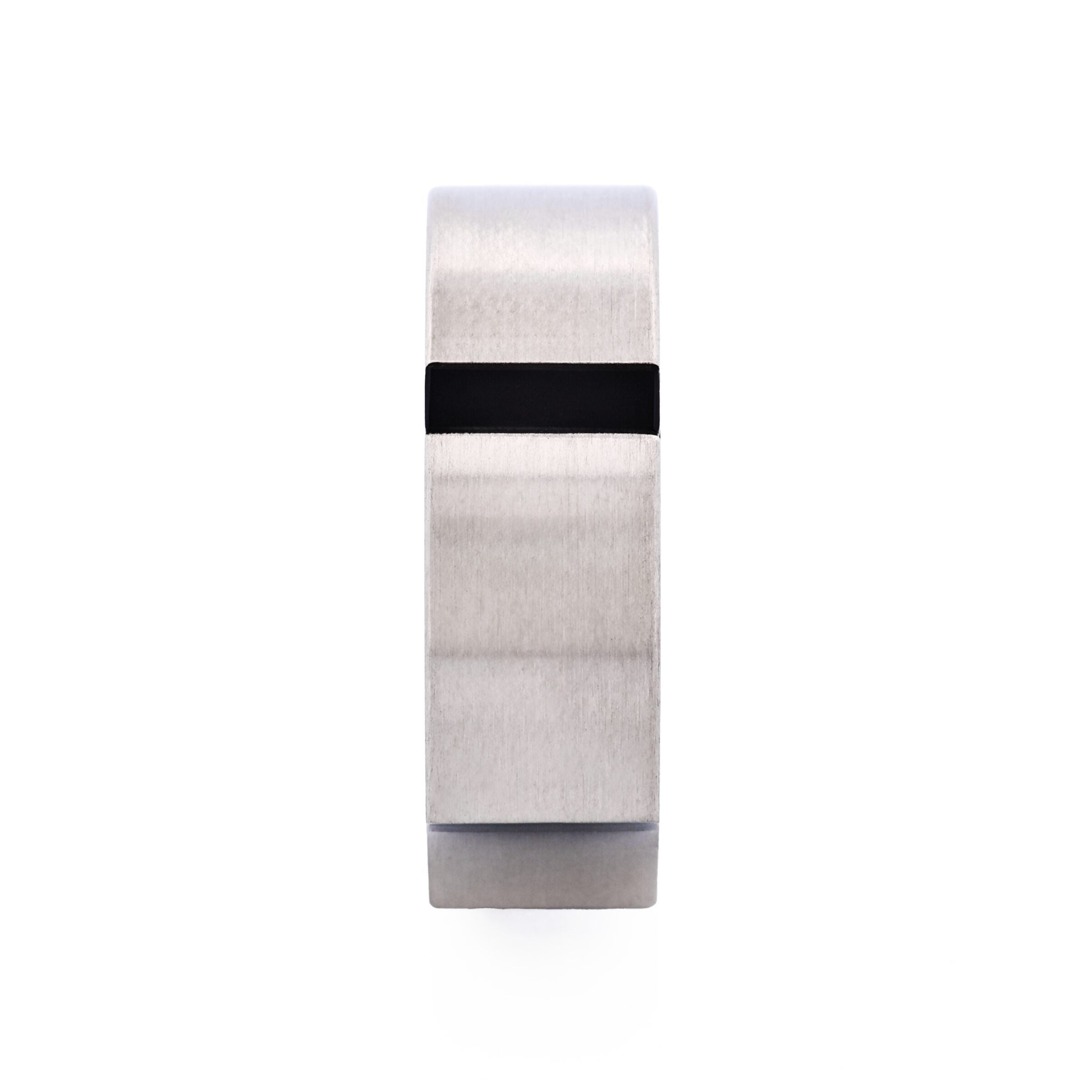 Brushed Stainless Steel & Onyx Ring