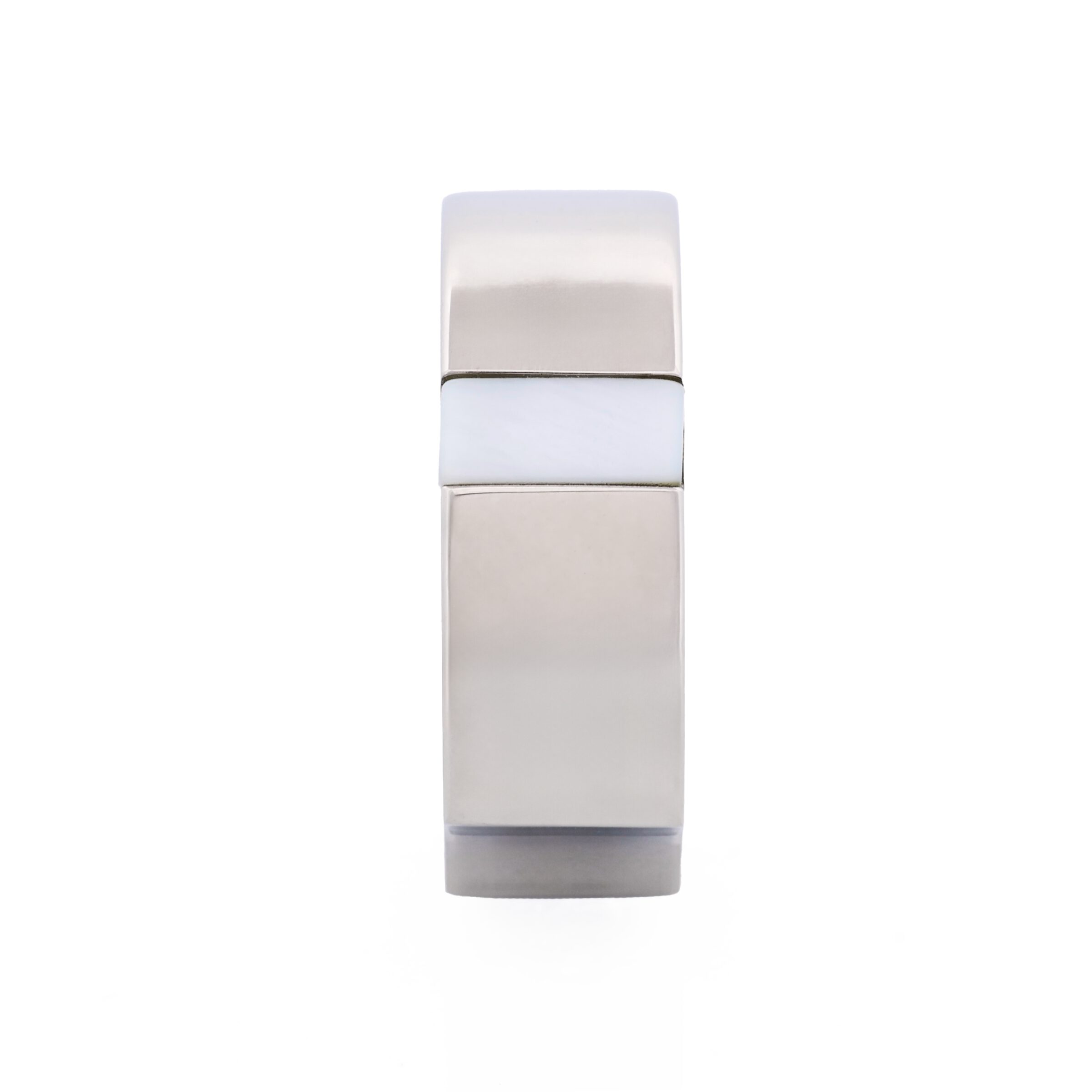 Polished Stainless Steel with Mother of Pearl Ring