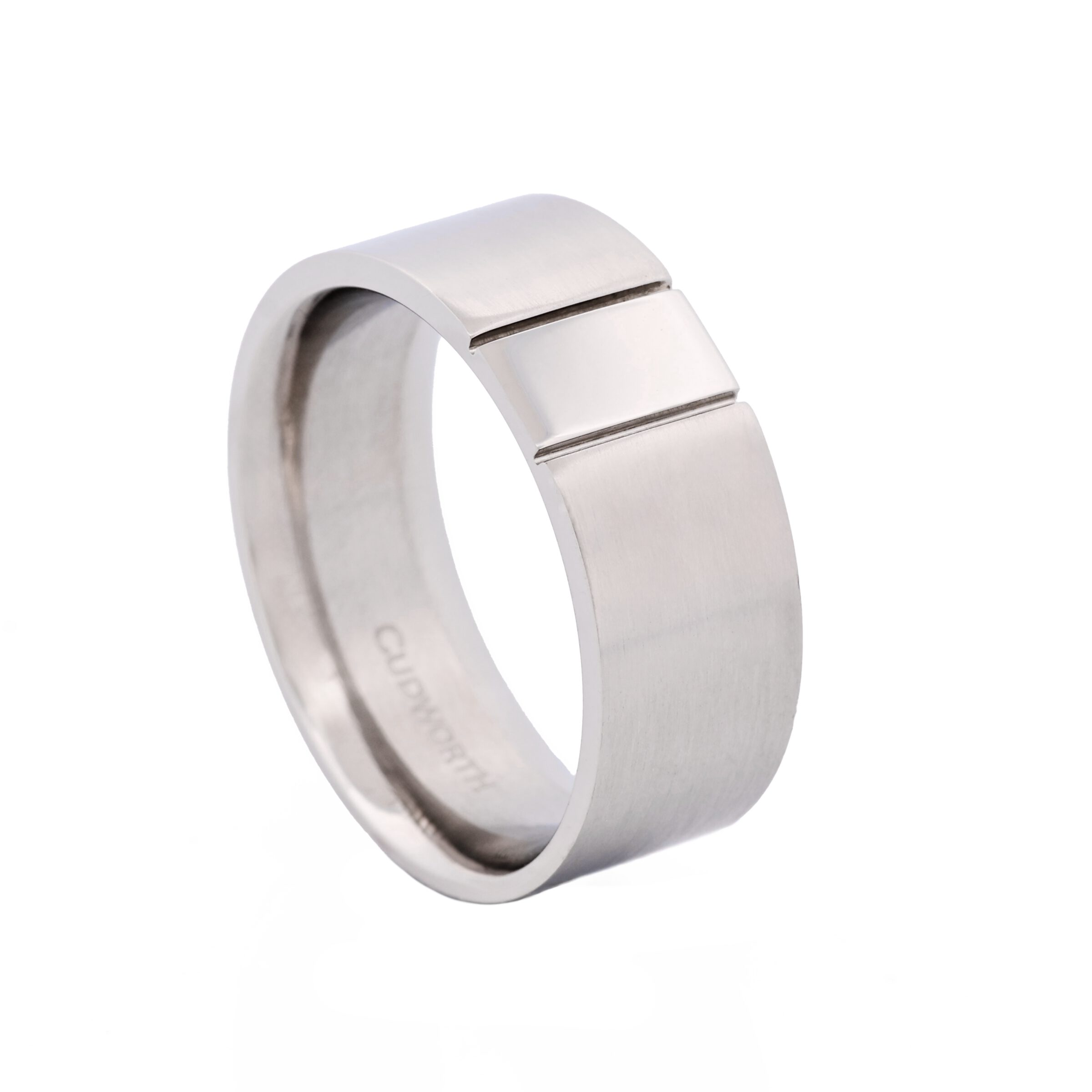 Brushed & Polished Centre Stainless Steel Ring