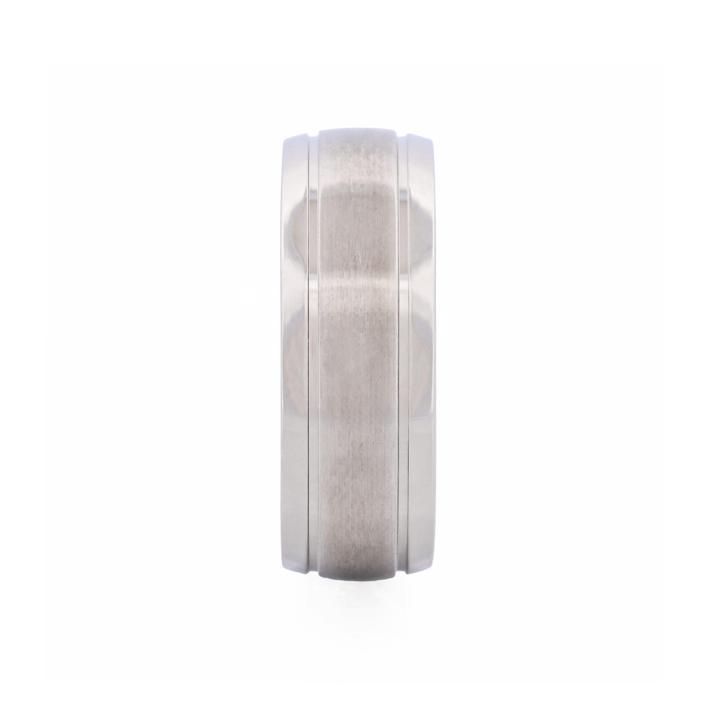 Polished Stainless Steel Ring with Brushed Centre Band