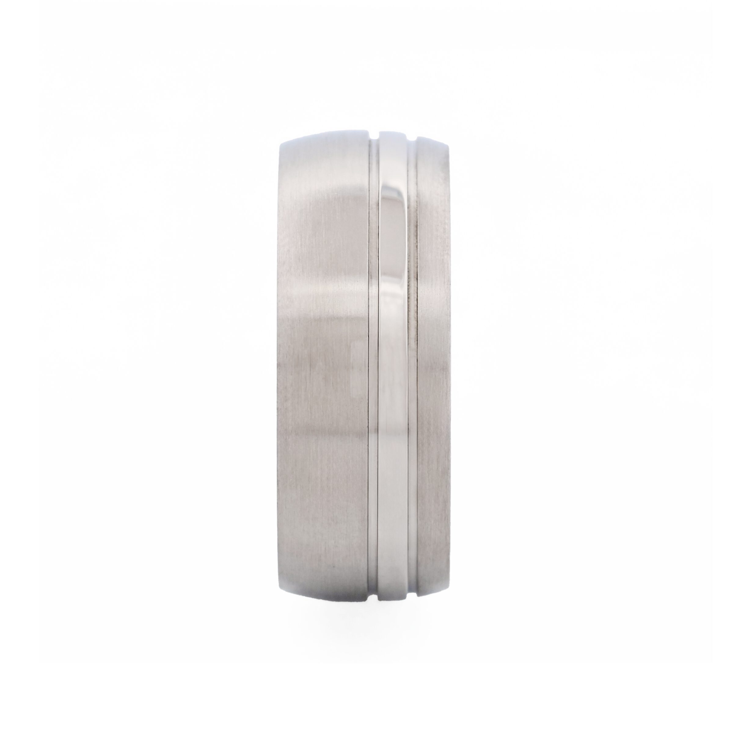 Brushed & Polished Stripe Stainless Steel Ring