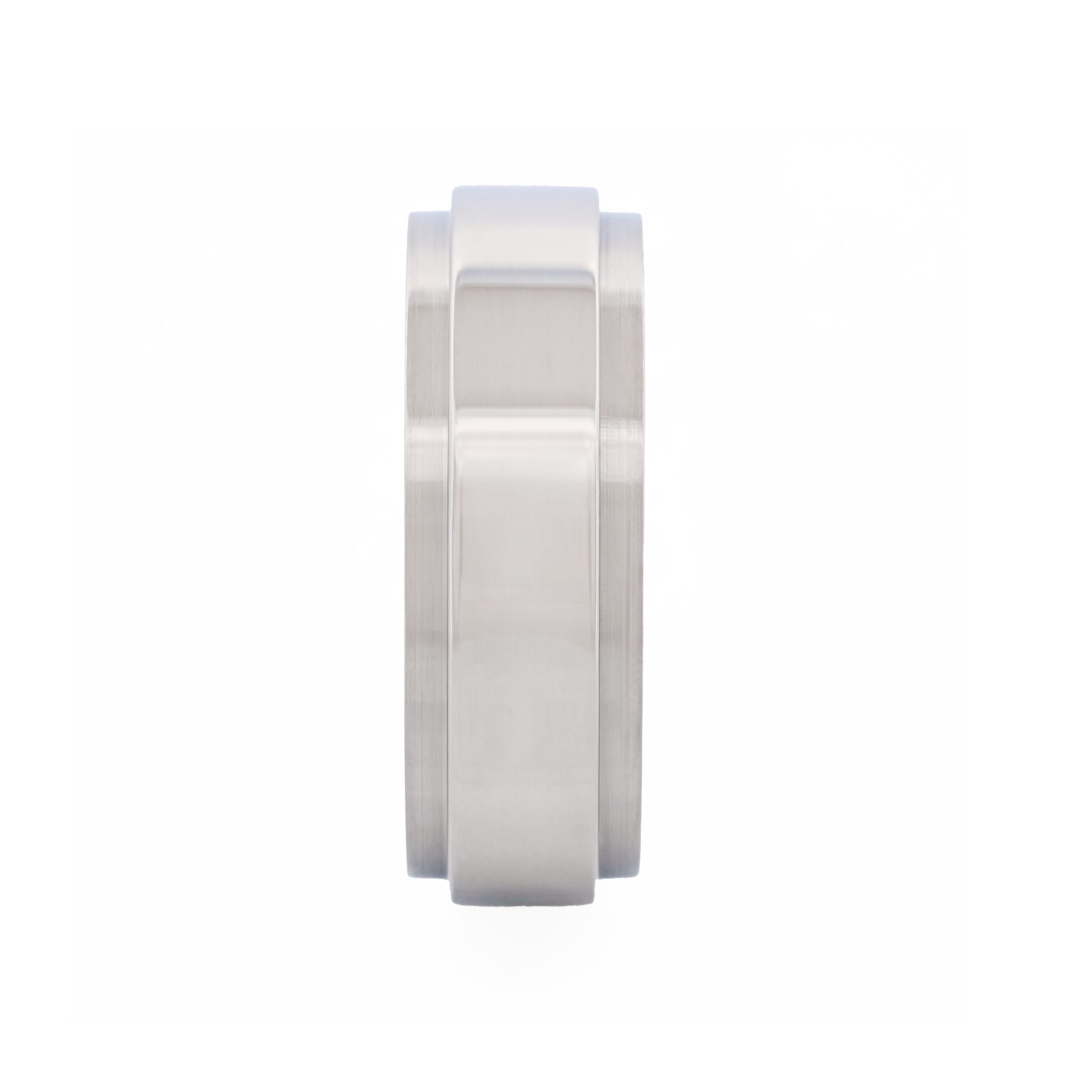 Polished Stainless Steel Ring with Raised Centre Band
