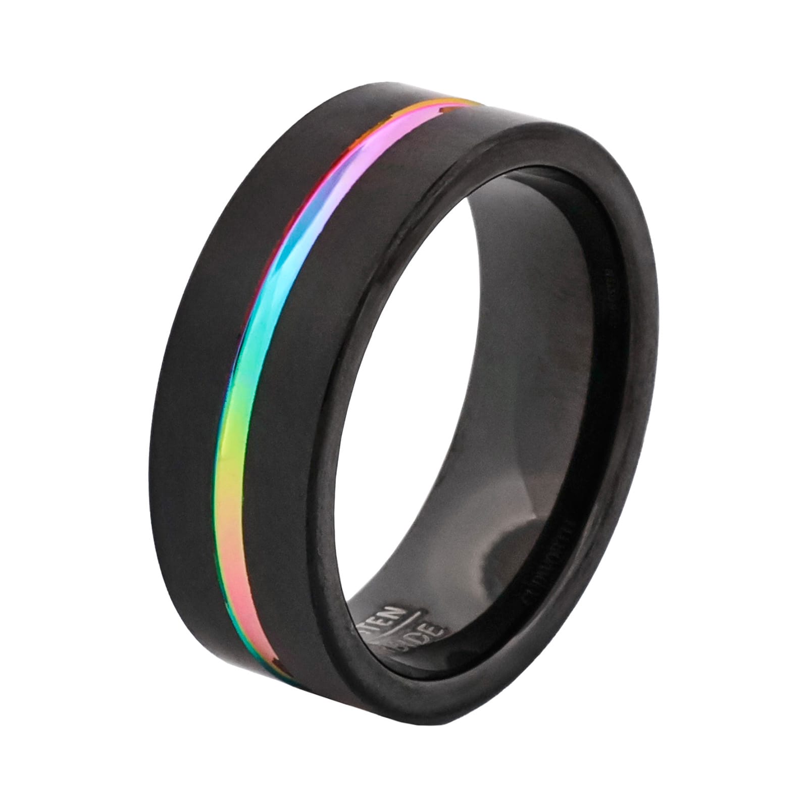 Cudworth Brushed Black Ion Plated Tungsten Ring - Nebula Line