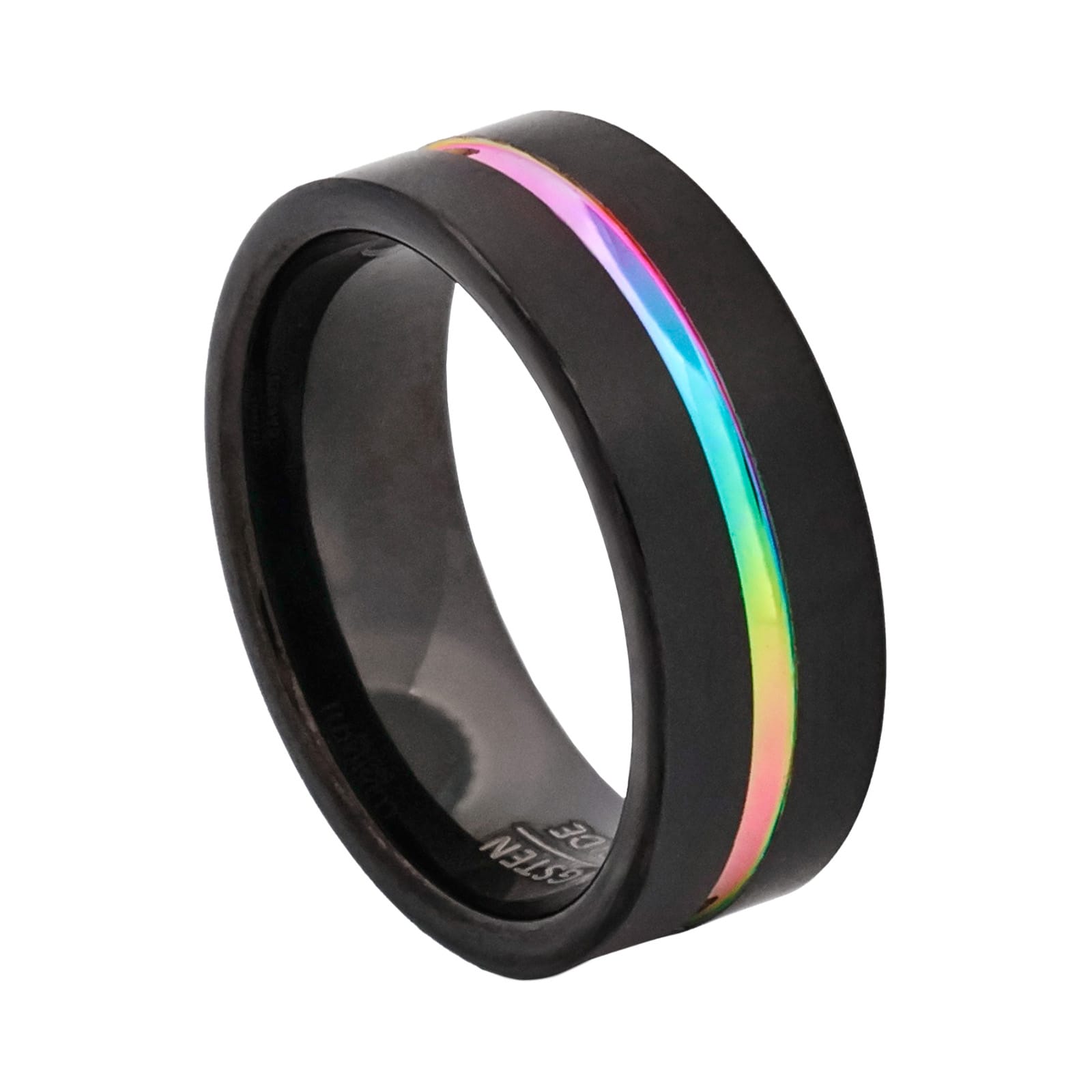 Cudworth Brushed Black Ion Plated Tungsten Ring - Nebula Line