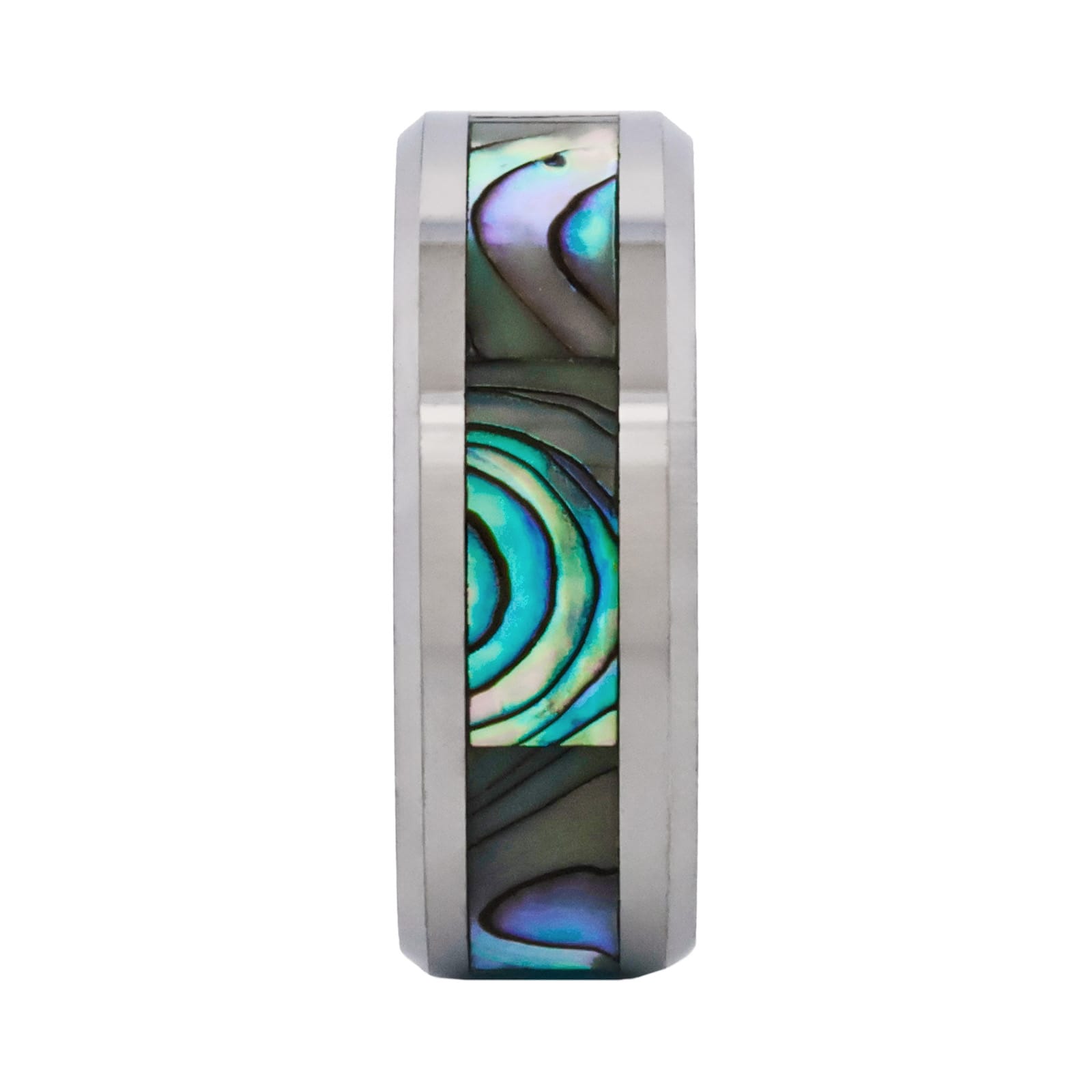 Cudworth Polished Rhodium Tungsten Ring - Ocean Crest