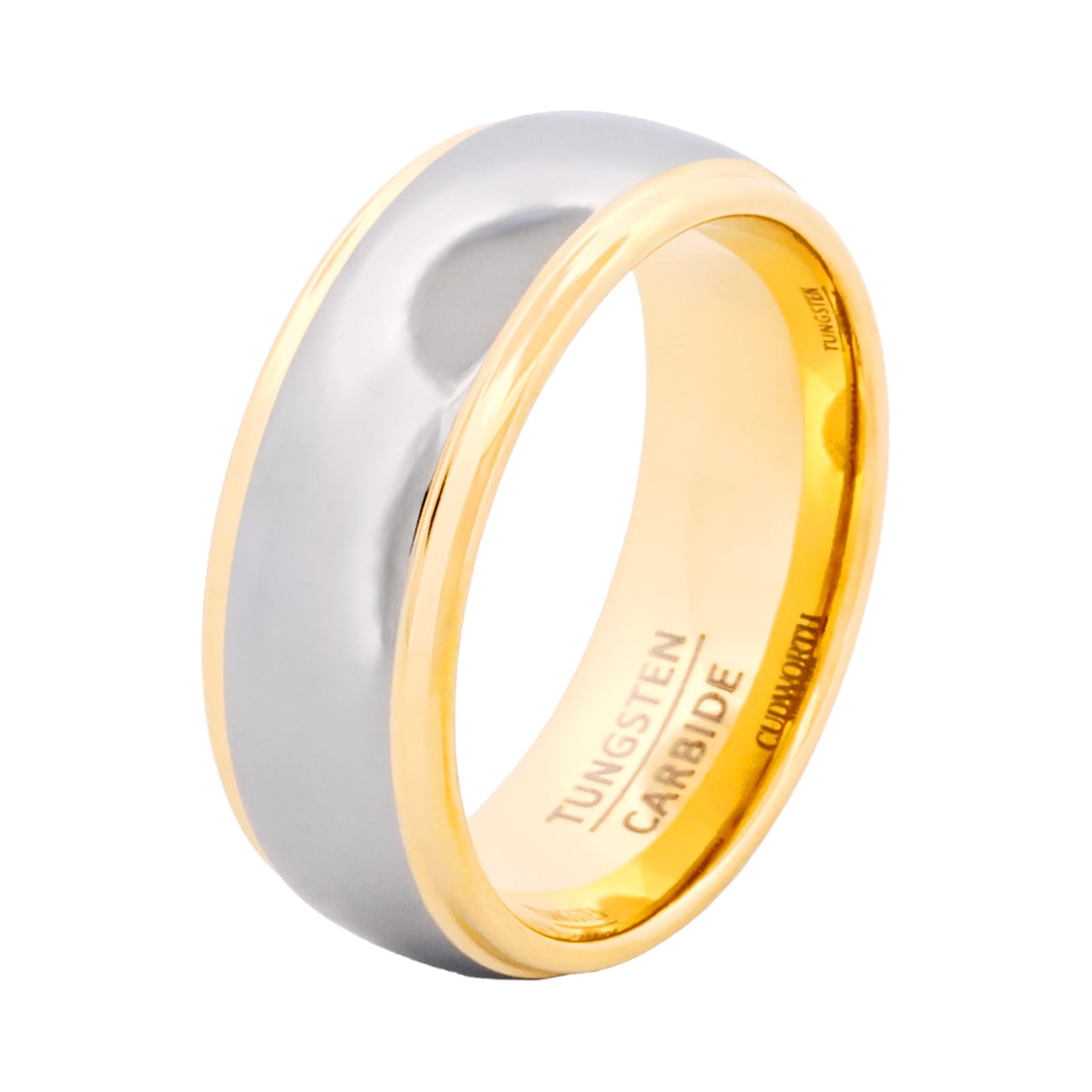 Cudworth Polished Natural and Gold Tungsten Ring - Sovereign Dual