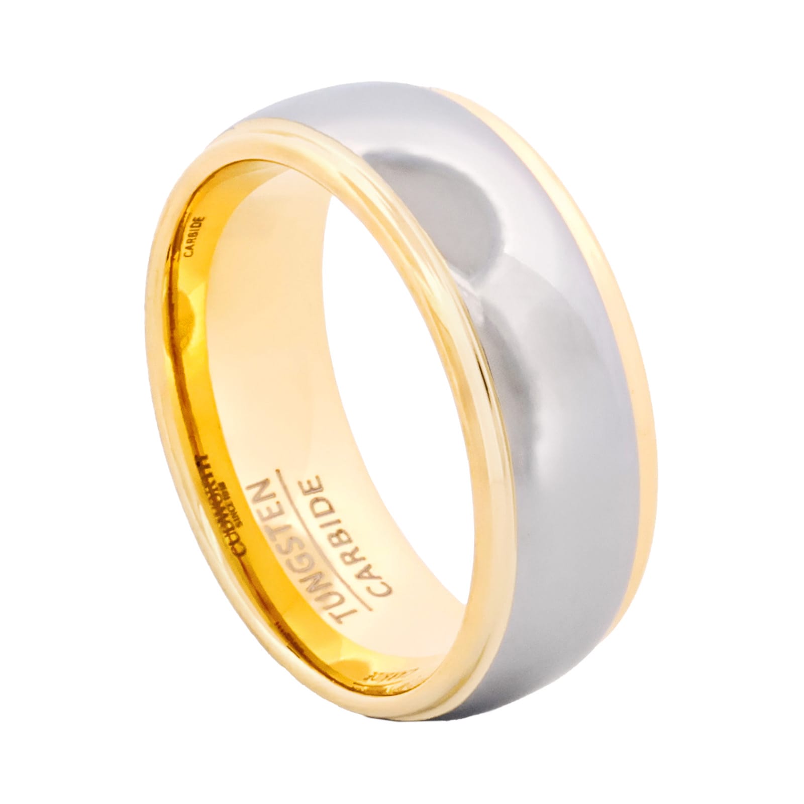 Cudworth Polished Natural and Gold Tungsten Ring - Sovereign Dual