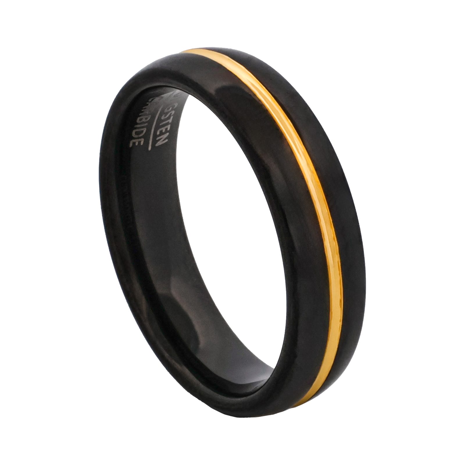 Cudworth Polished Blue Ion Plated Tungsten Ring - Midnight Crest