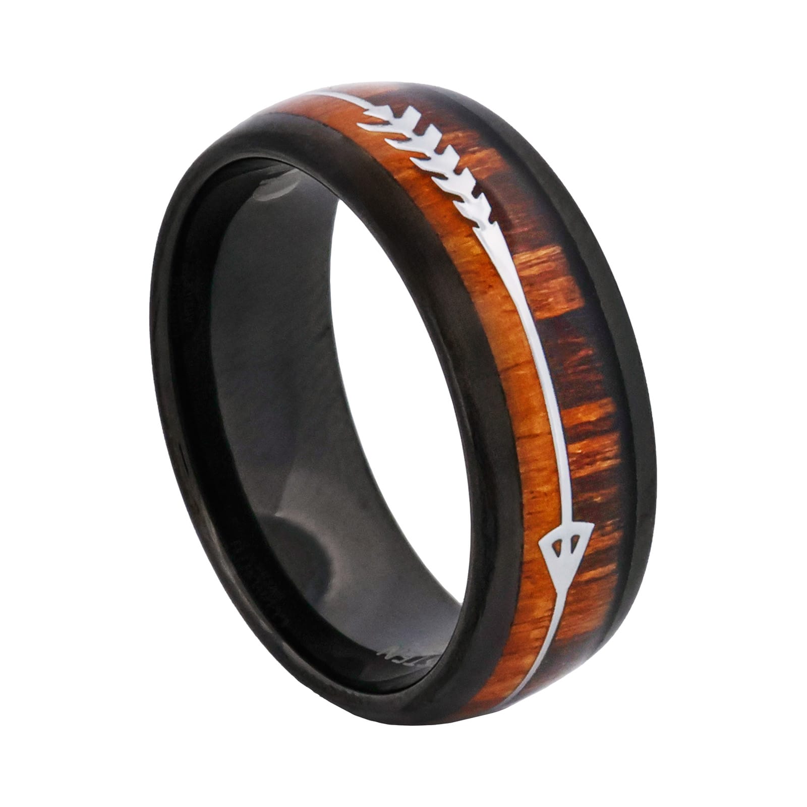 Cudworth Polished Black Ion Plated Tungsten Ring - Frontier Arrow