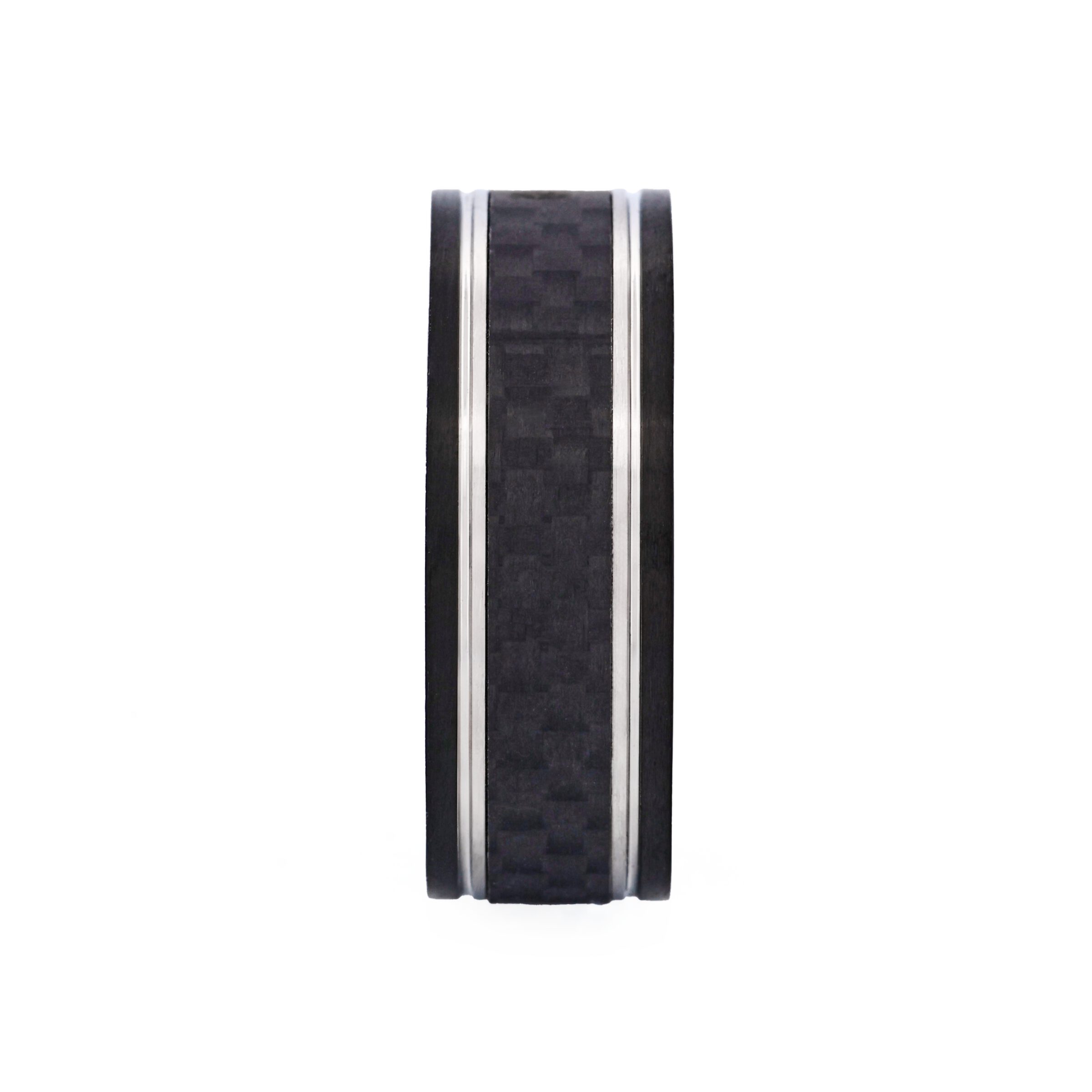 Ion Plated Black Stainless Steel with Carbon Fibre Inlay Ring