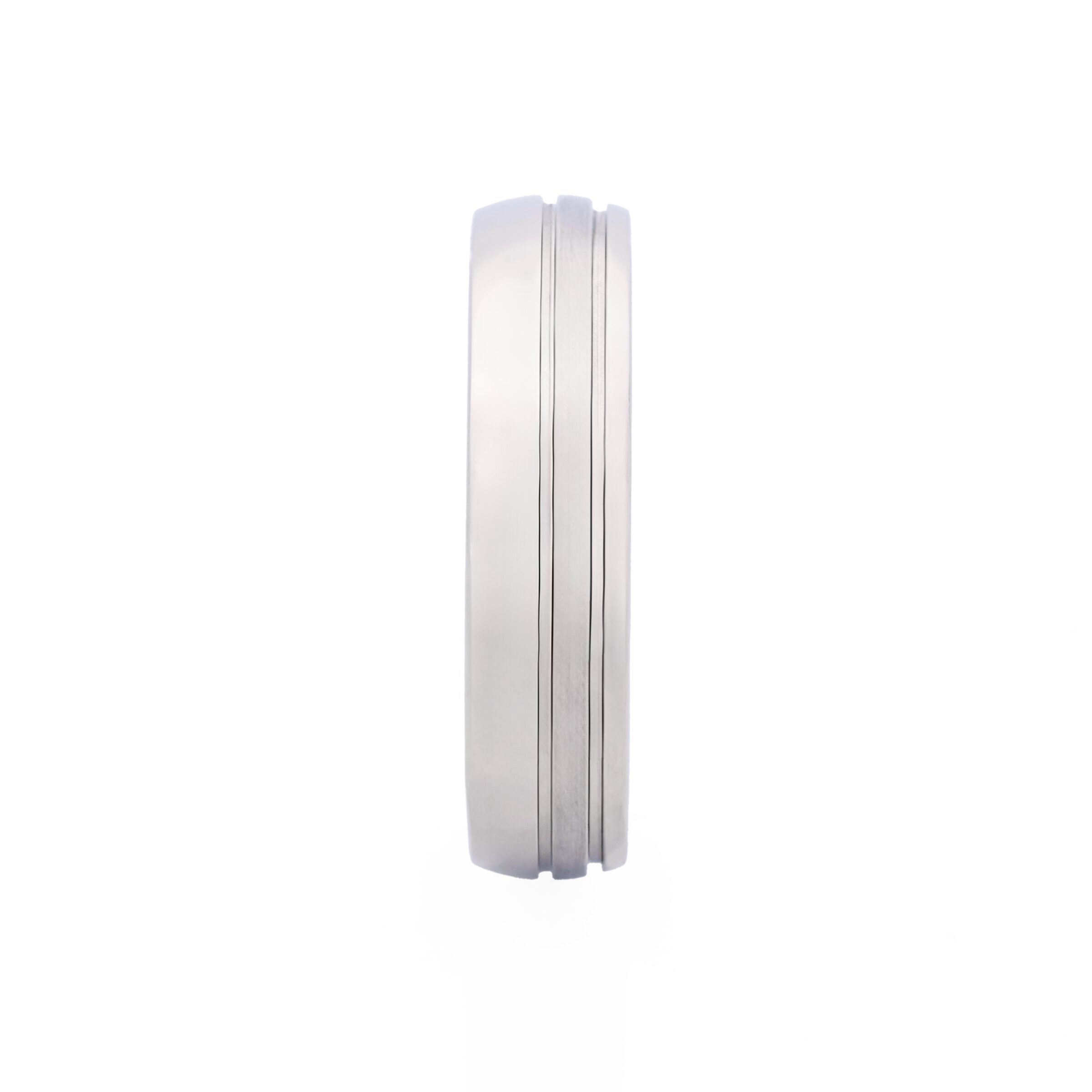 Brushed & Polished Slim Stainless Steel Ring