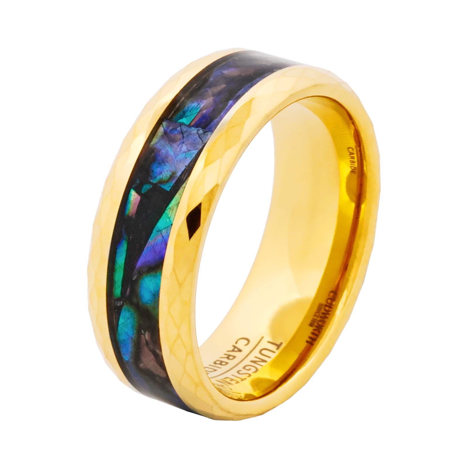 Cudworth Faceted Gold Ion Plated Tungsten Ring - Aurora Facet