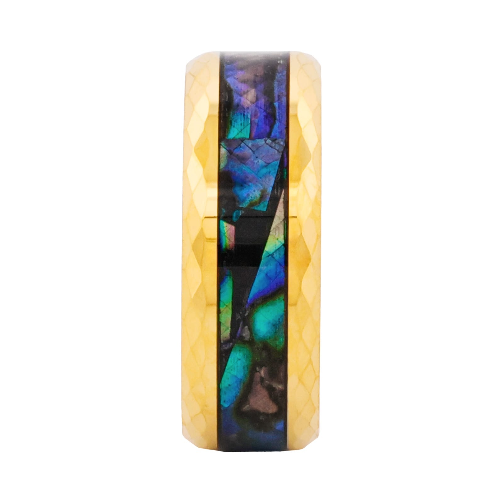 Cudworth Faceted Gold Ion Plated Tungsten Ring - Aurora Facet