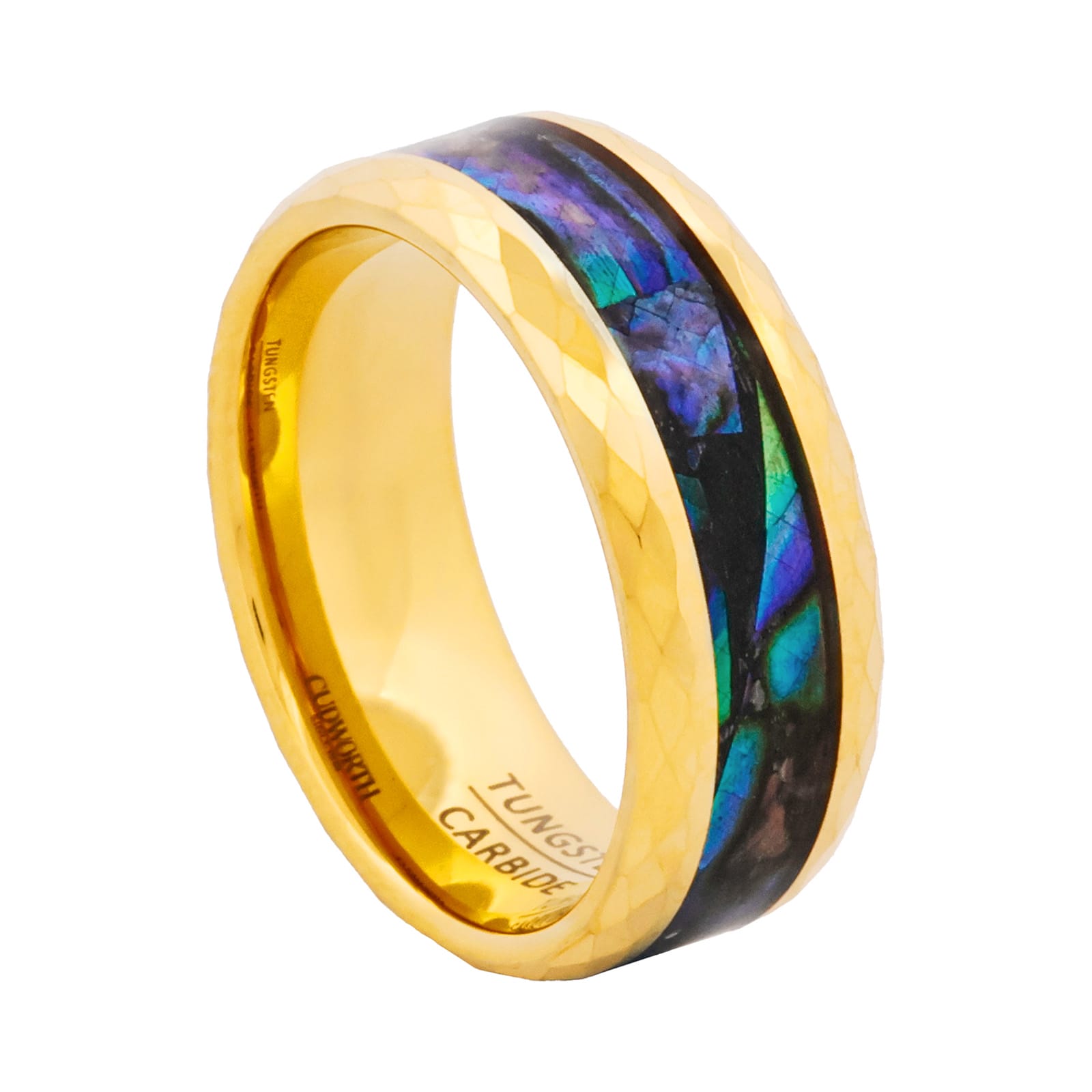 Cudworth Faceted Gold Ion Plated Tungsten Ring - Aurora Facet