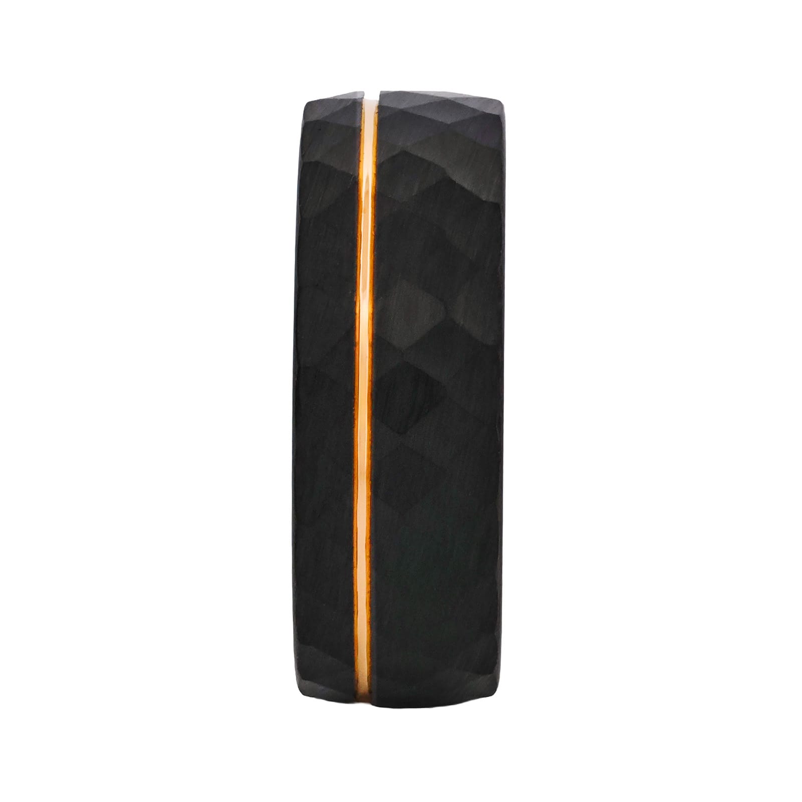 Cudworth Faceted Black and Rose Gold Ion Plated Tungsten Ring - Obsidian Crown