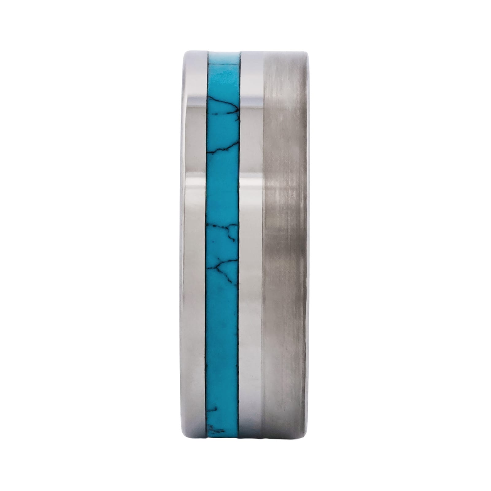 Cudworth Brushed Rhodium Tungsten Ring - Arctic Line
