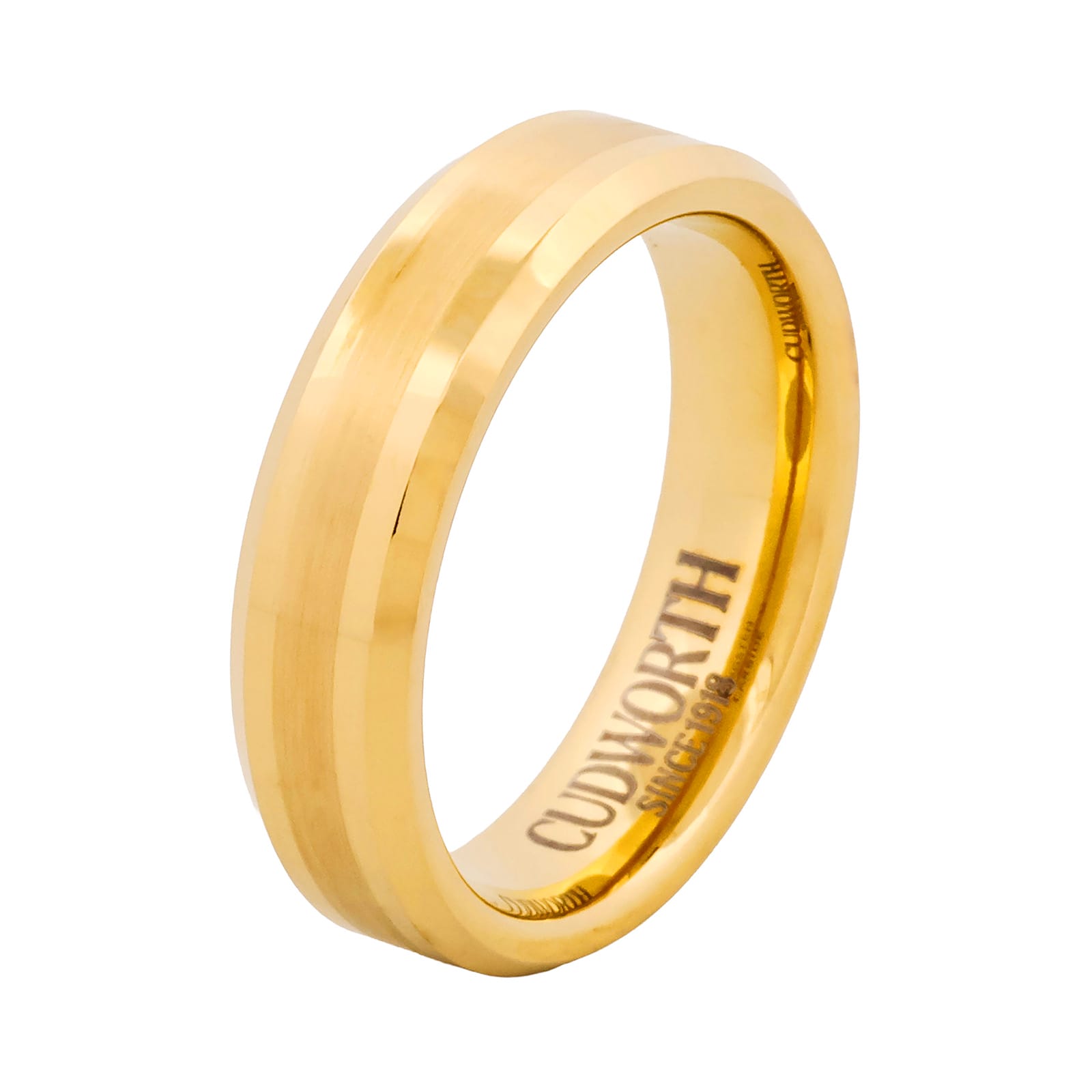 Cudworth Brushed Gold Ion Plated Tungsten Ring - Imperial Band