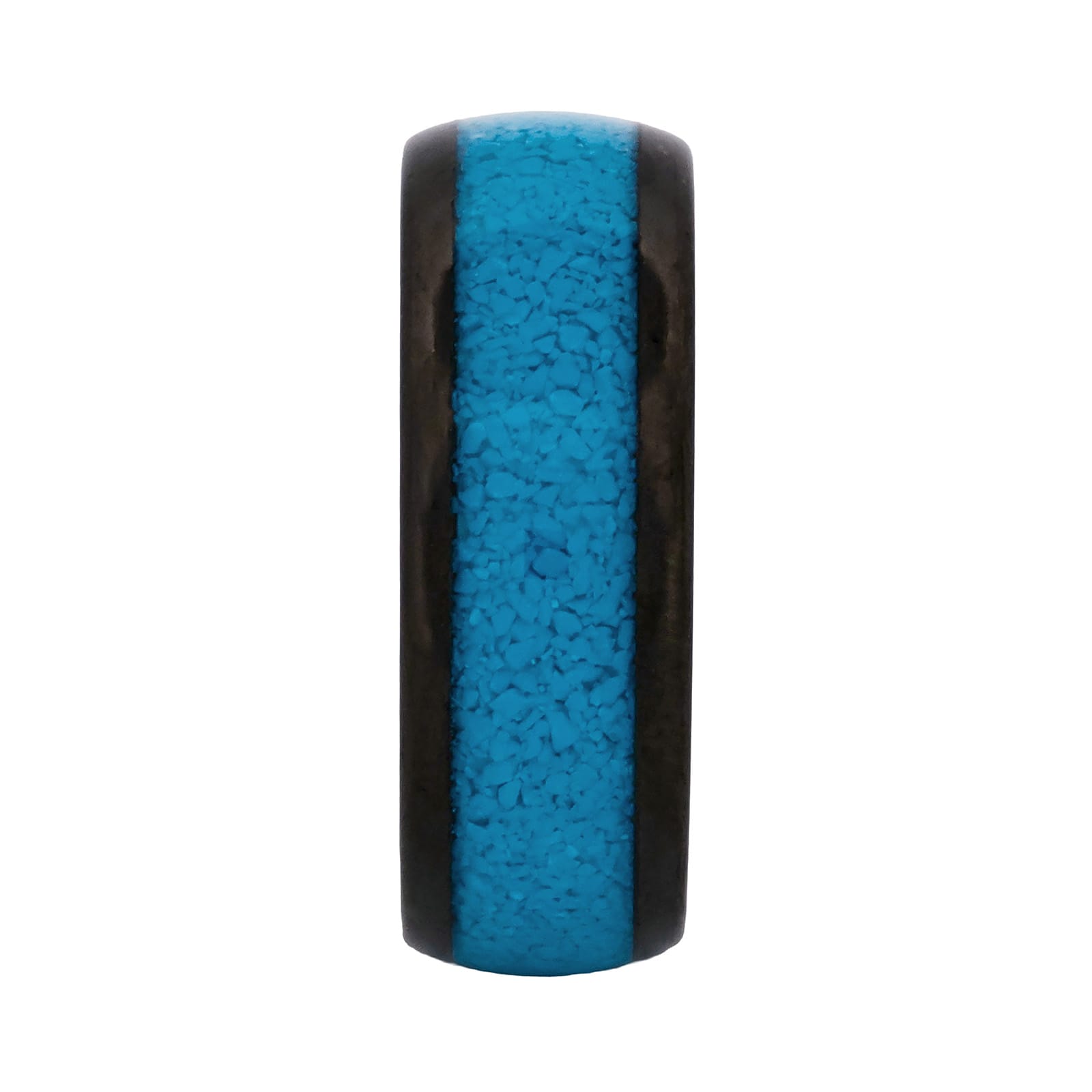 Cudworth Polished Black Ion Plated Tungsten Ring - Turquoise Summit