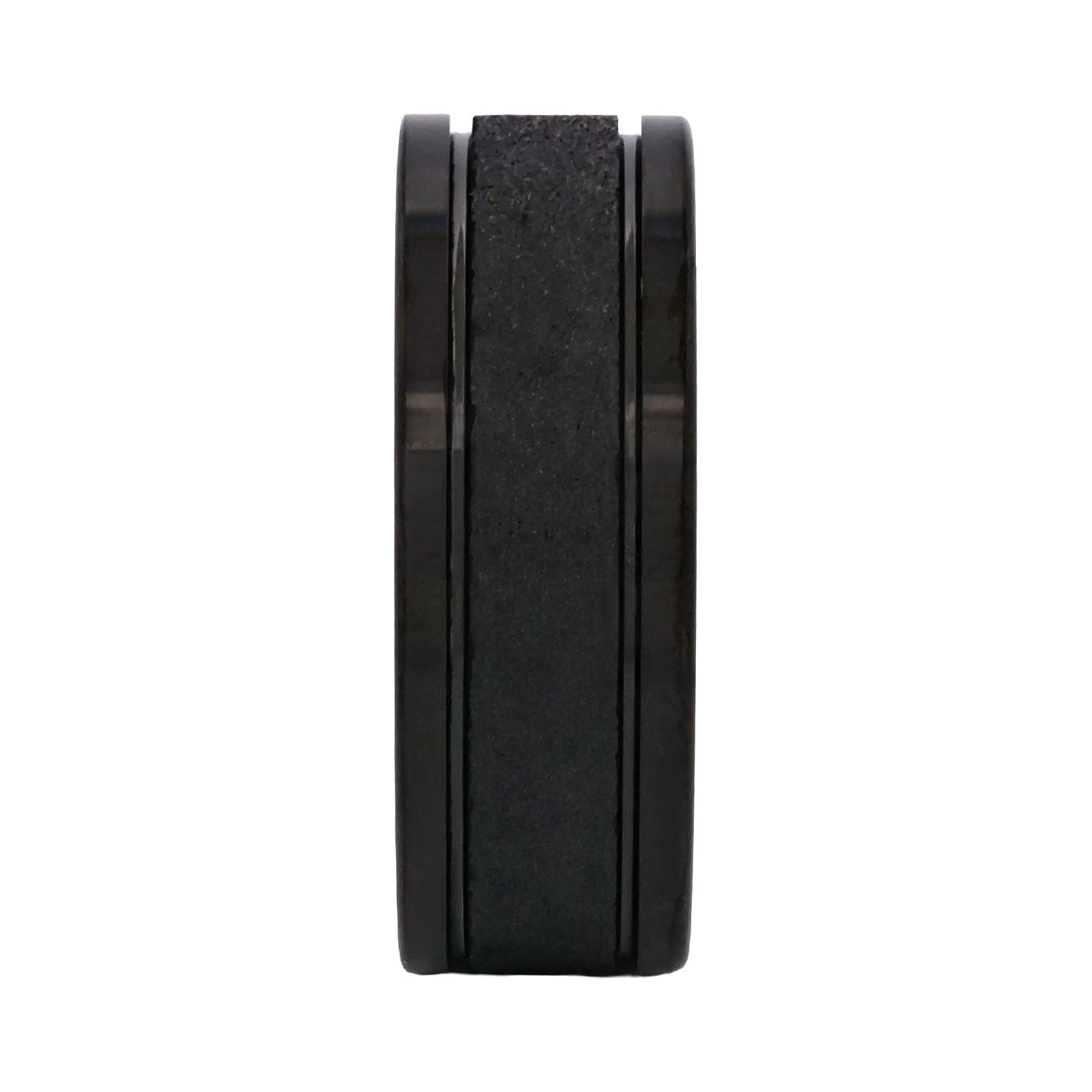 Cudworth Polished Black Ion Plated Tungsten Ring - Nightfall Texture