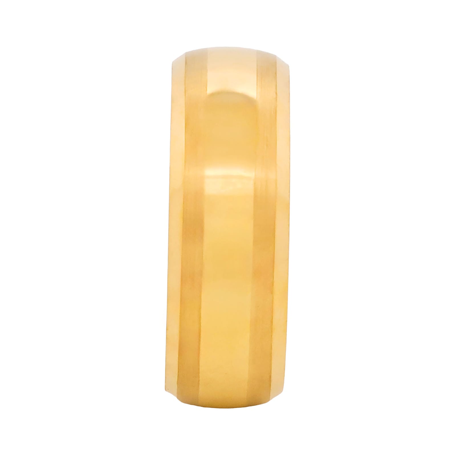 Cudworth Brushed Gold Ion Plated Tungsten Ring - Sovereign Gold