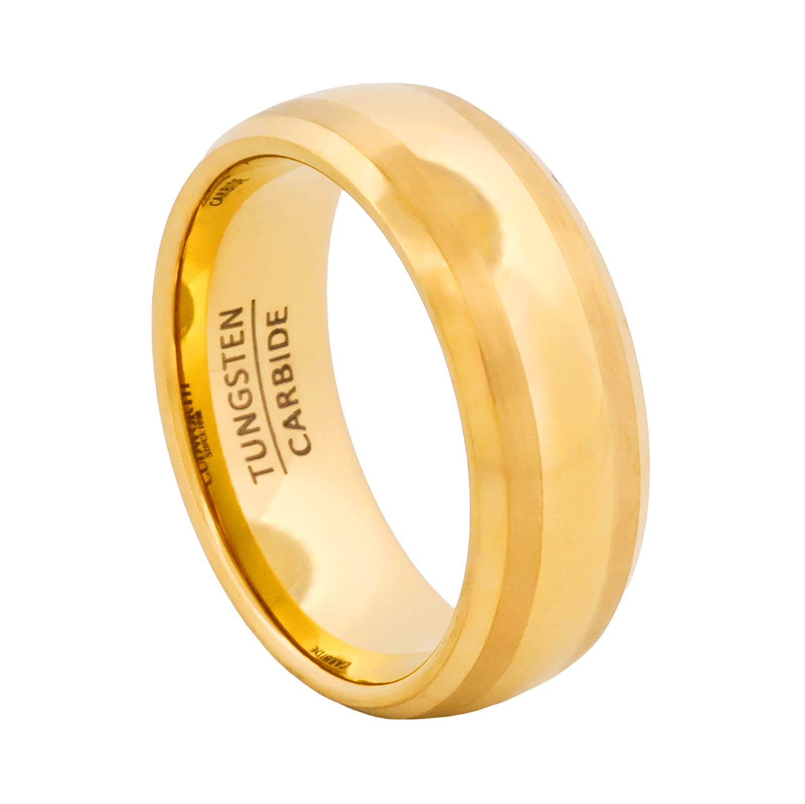 Cudworth Brushed Gold Ion Plated Tungsten Ring - Sovereign Gold