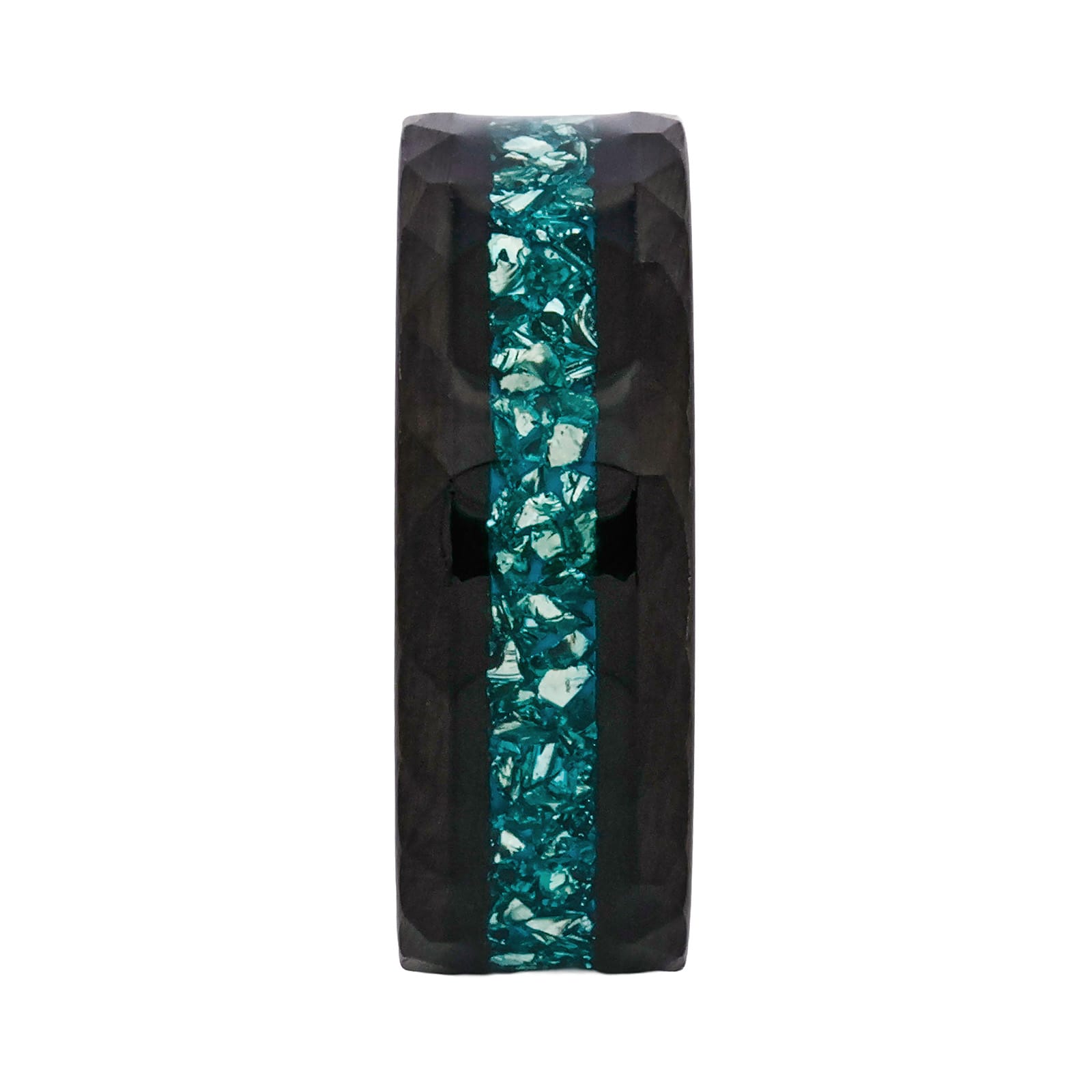 Cudworth Faceted Black Ion Plated Tungsten Ring - Verdant Crest
