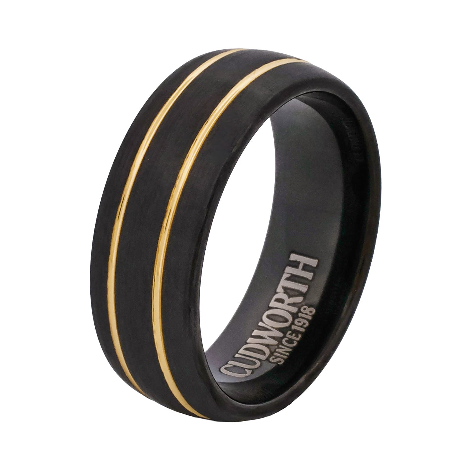 Cudworth Brushed Black and Gold Ion Plated Tungsten Ring - Dual Sovereign