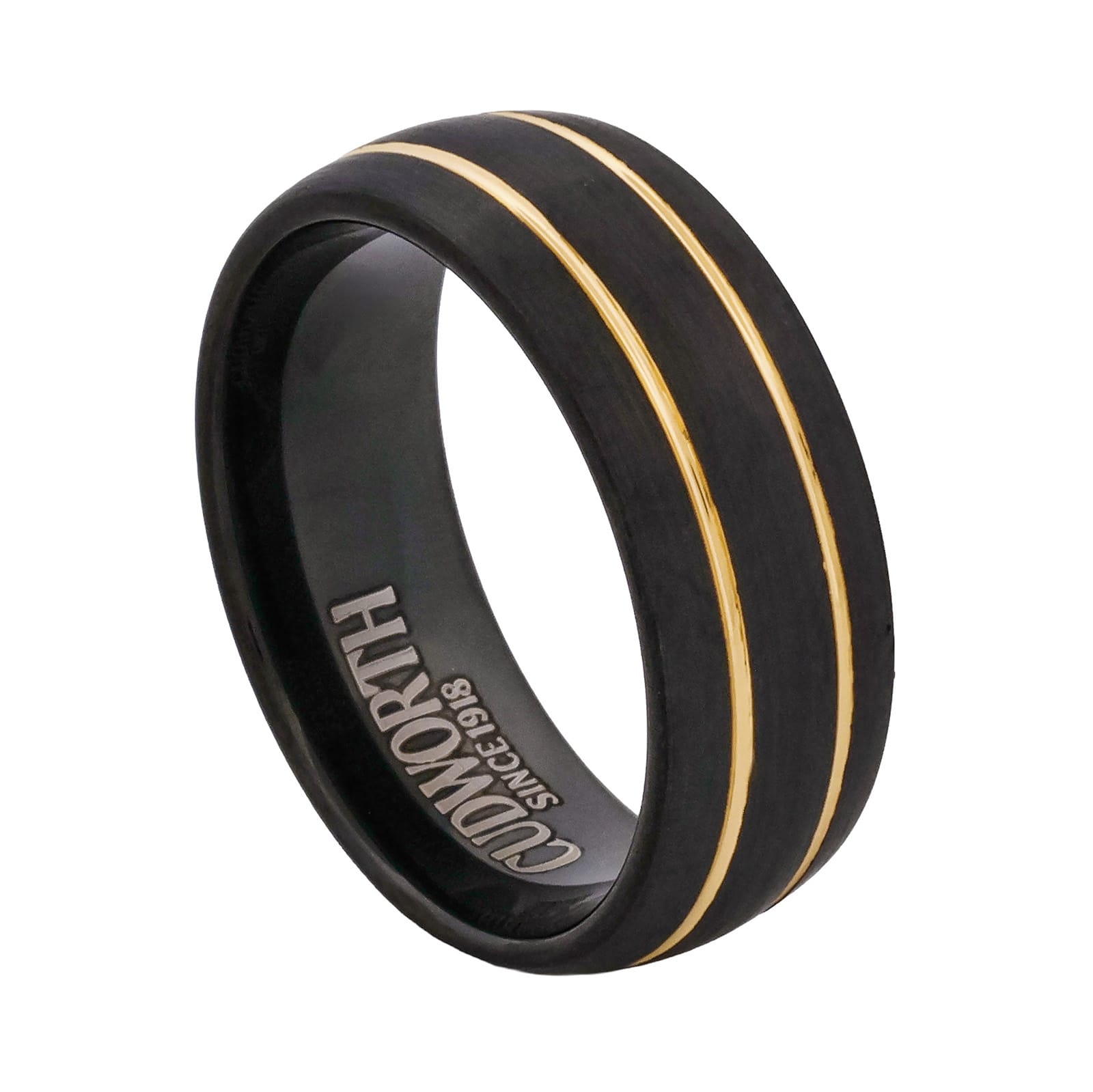 Cudworth Brushed Black and Gold Ion Plated Tungsten Ring - Dual Sovereign