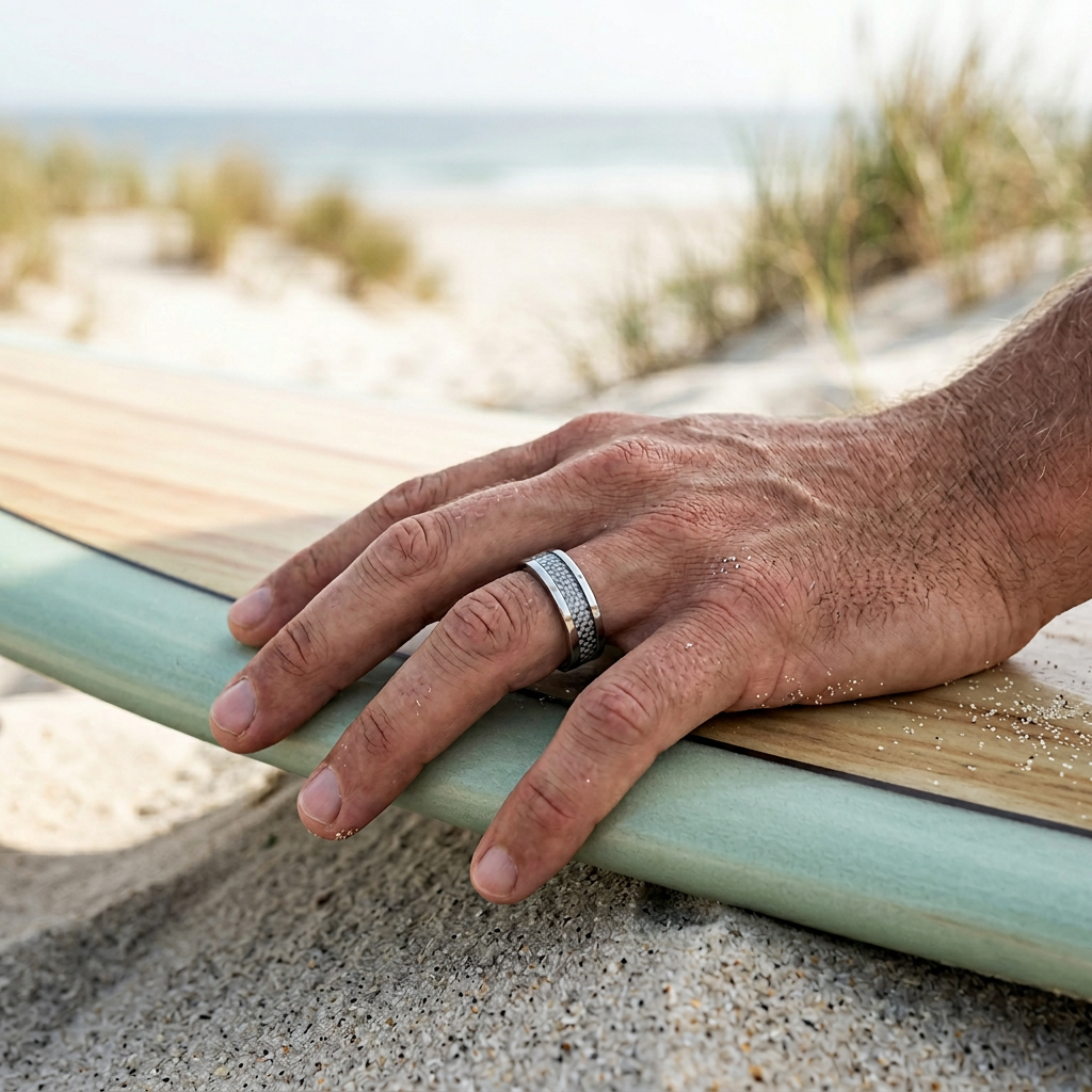 Stainless Steel Ring with Fibreglass Centre