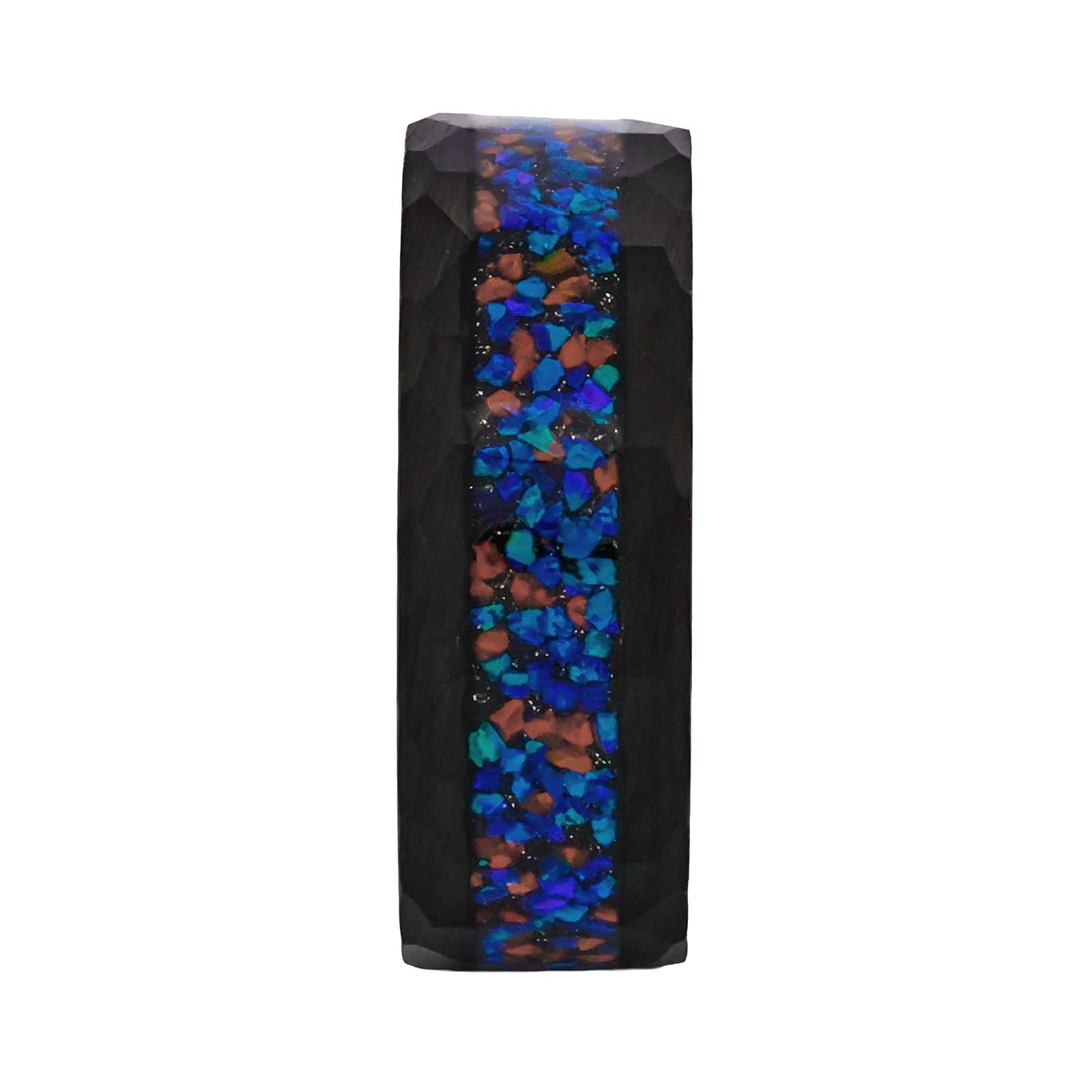 Cudworth Faceted Black Ion Plated Tungsten Ring - Ember Spectrum