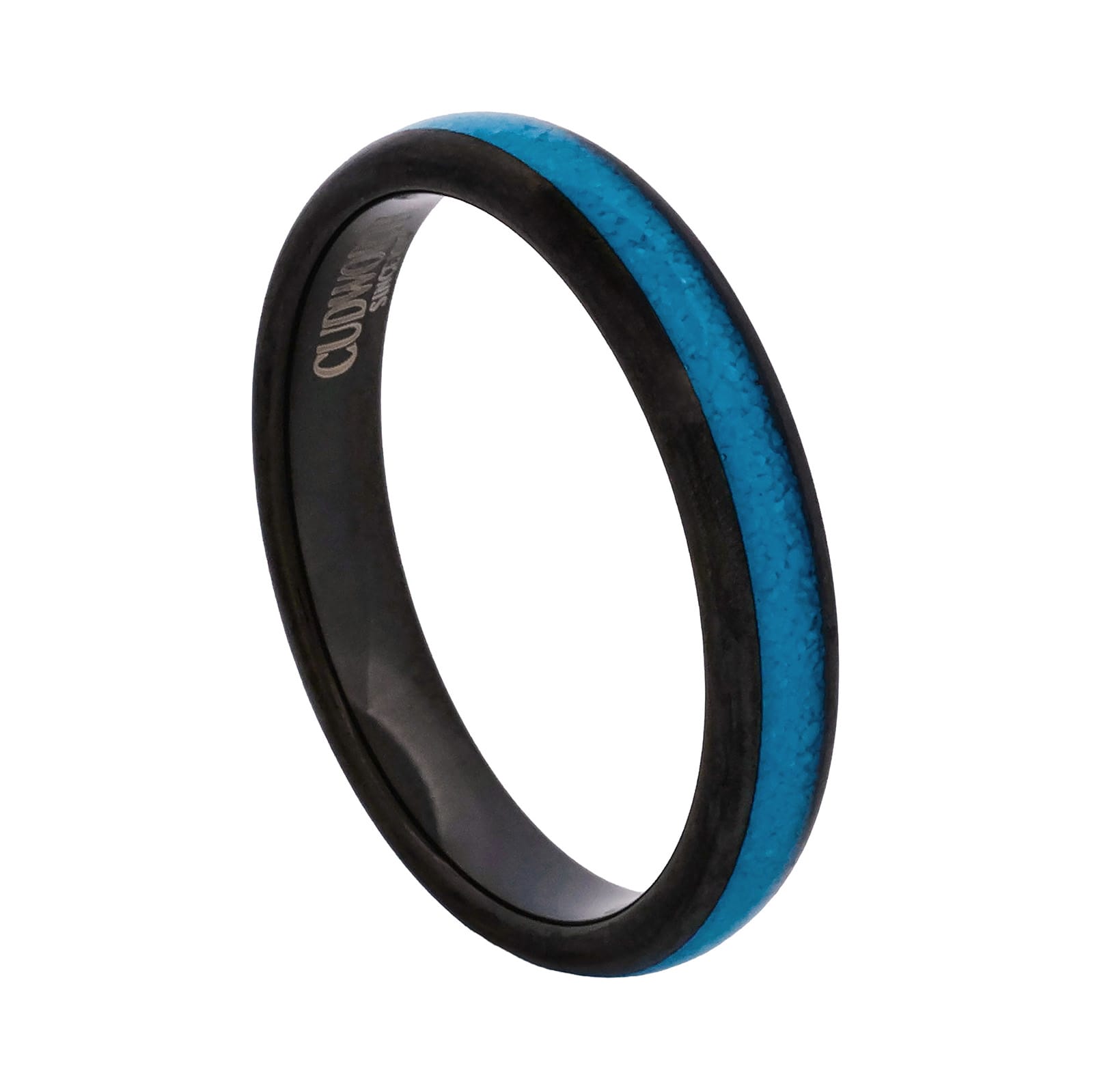 Cudworth 4mm Polished Black Ion Plated Tungsten Ring - Azure Slim