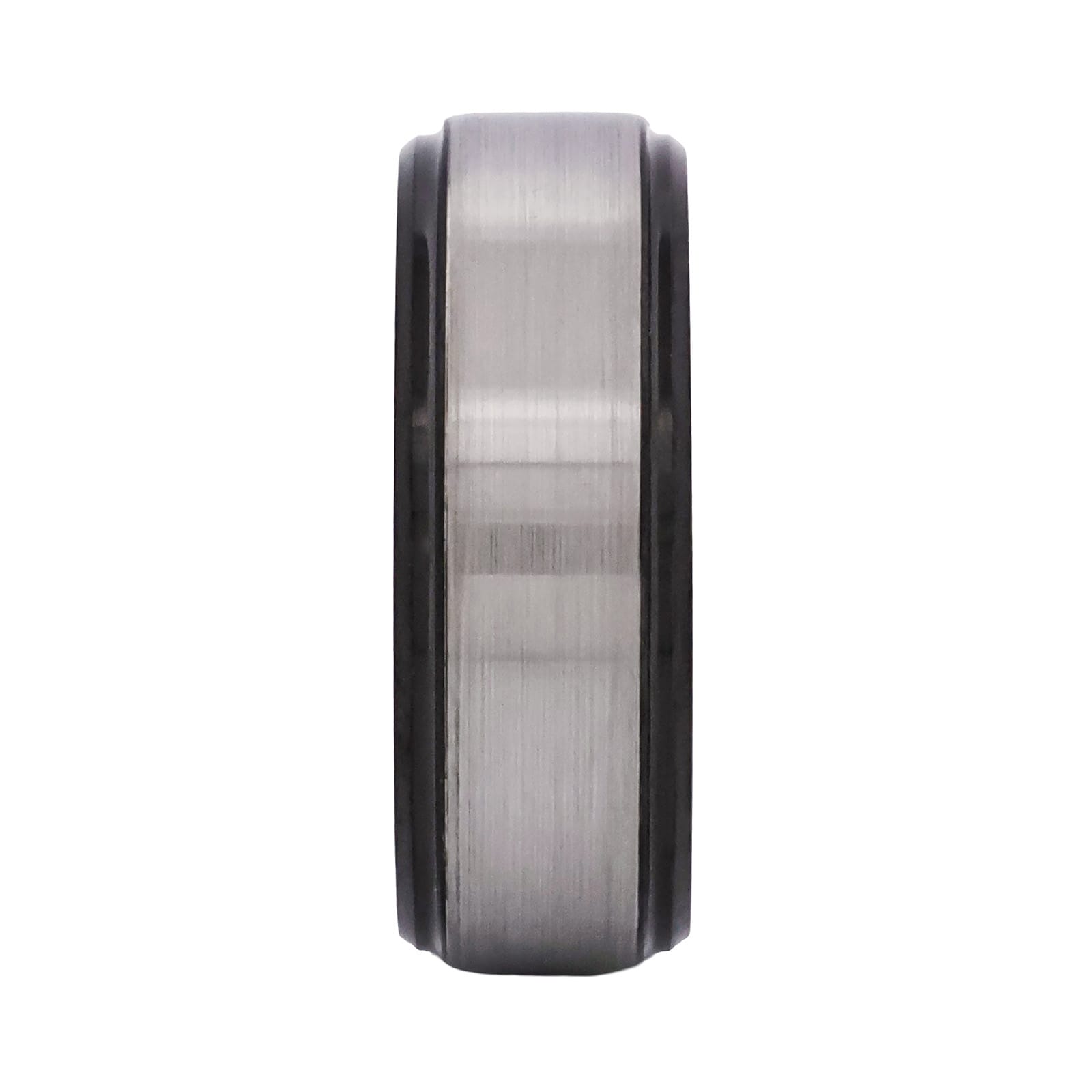 Cudworth Brushed Natural Tungsten Ring with Black Edge and Blue Interior - Atlas Blue