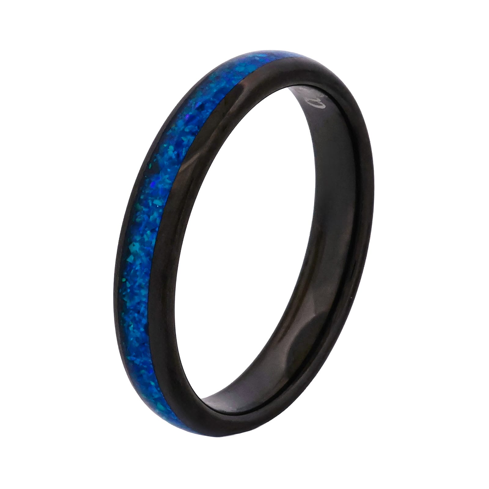 Cudworth Polished Black Ion Plated Tungsten Ring - Ocean