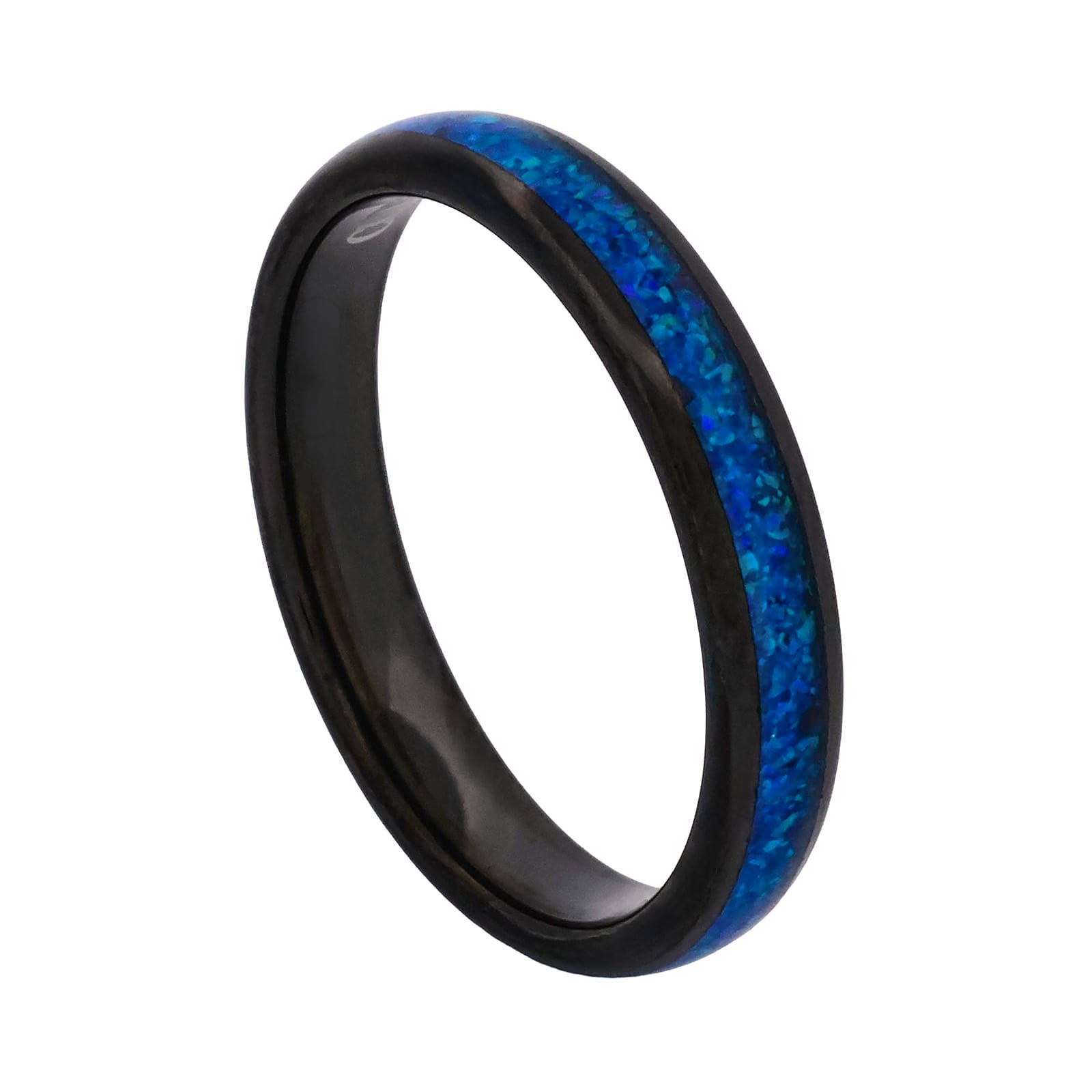 Cudworth Polished Black Ion Plated Tungsten Ring - Ocean