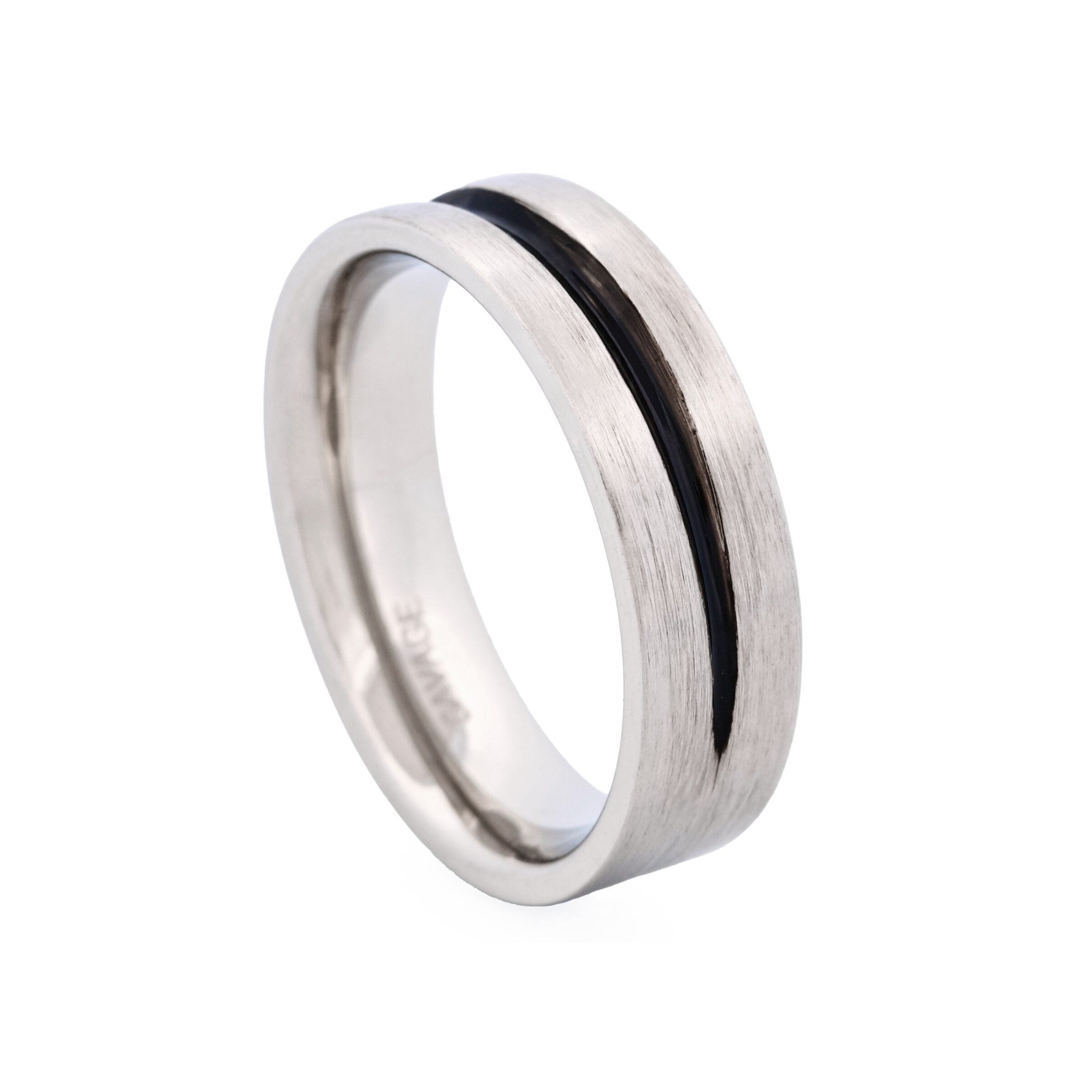 Brushed Stainless Steel with Black Resin Centre