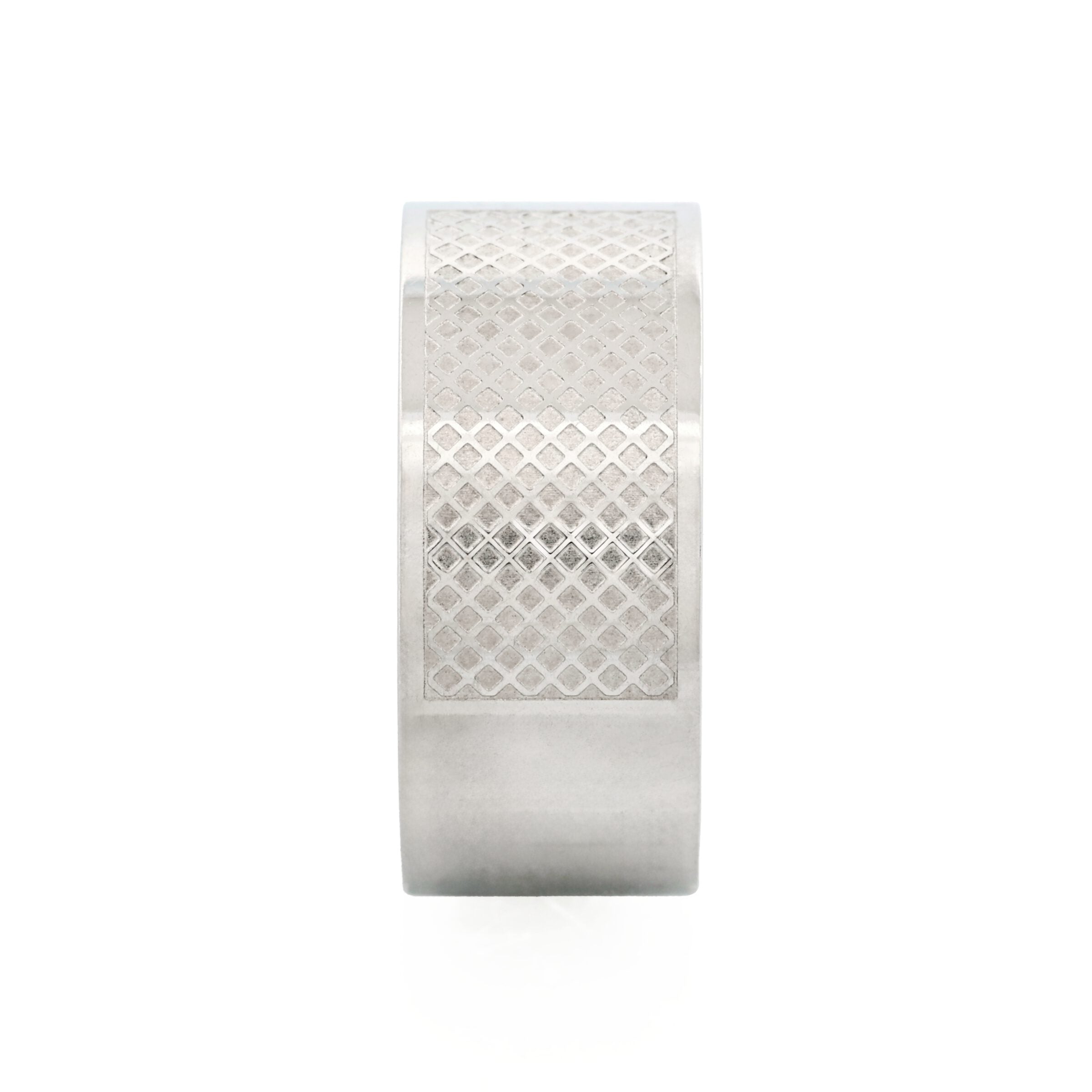 Polished Stainless Steel Ring with Lattice pattern