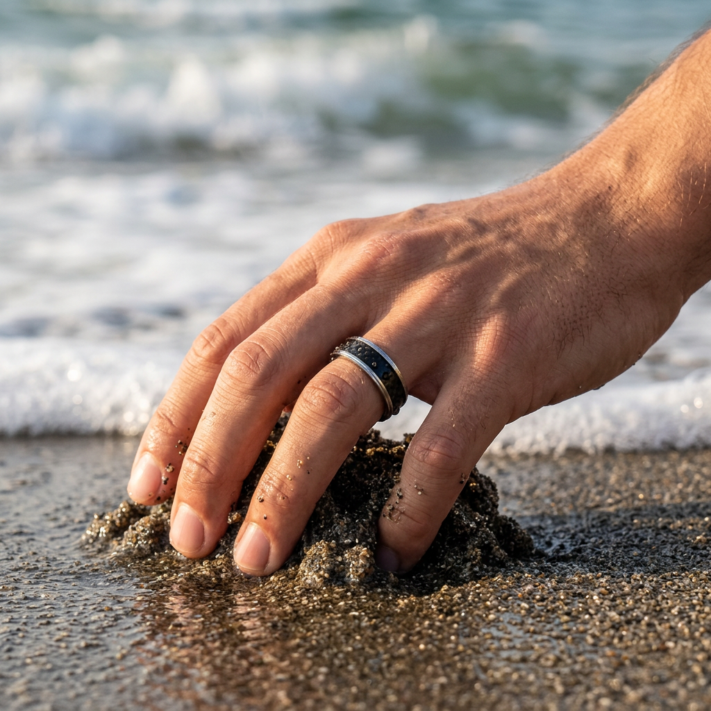 Stainless Steel and Carbon Fibre Ring