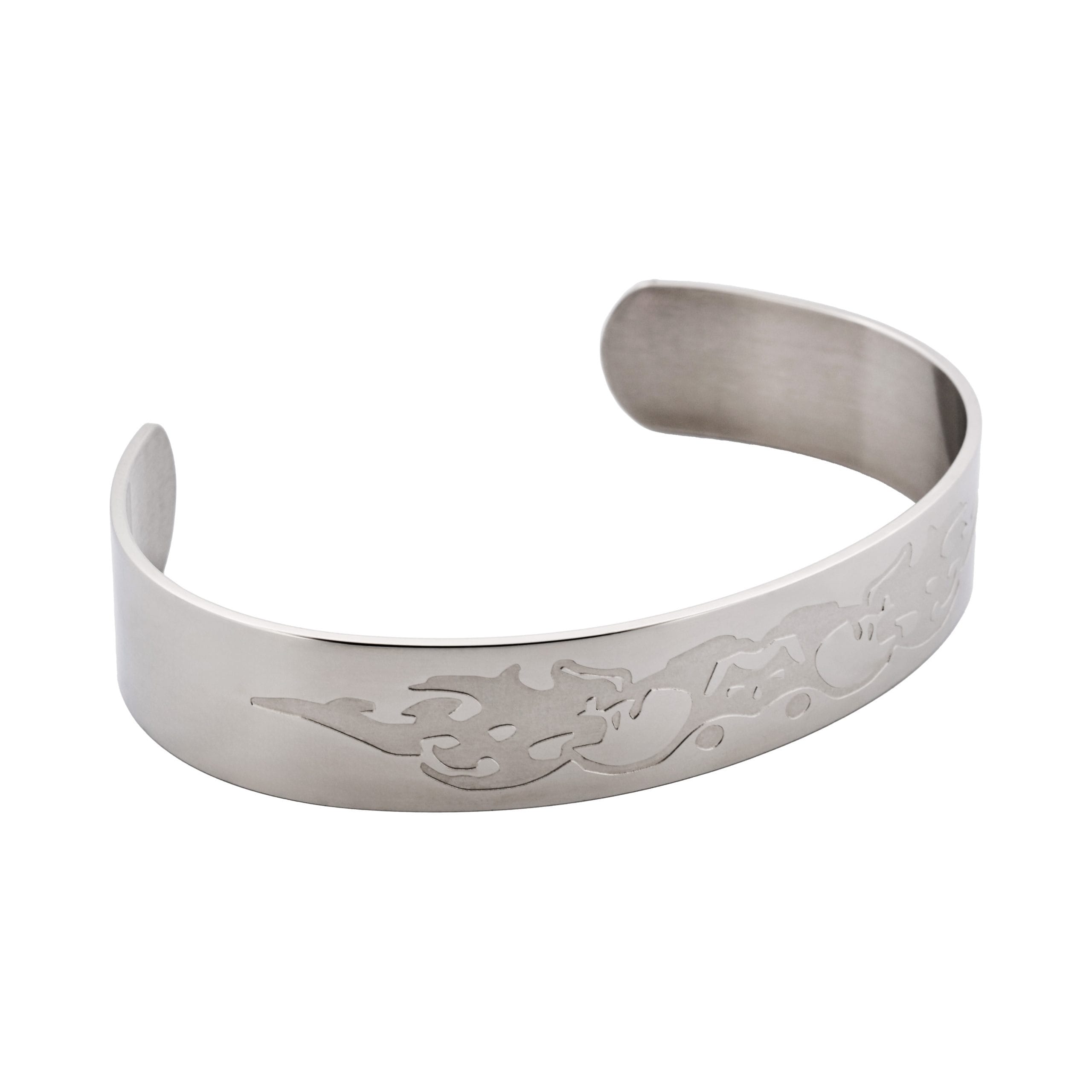 Stainless Steel Etched Patterned Bangle