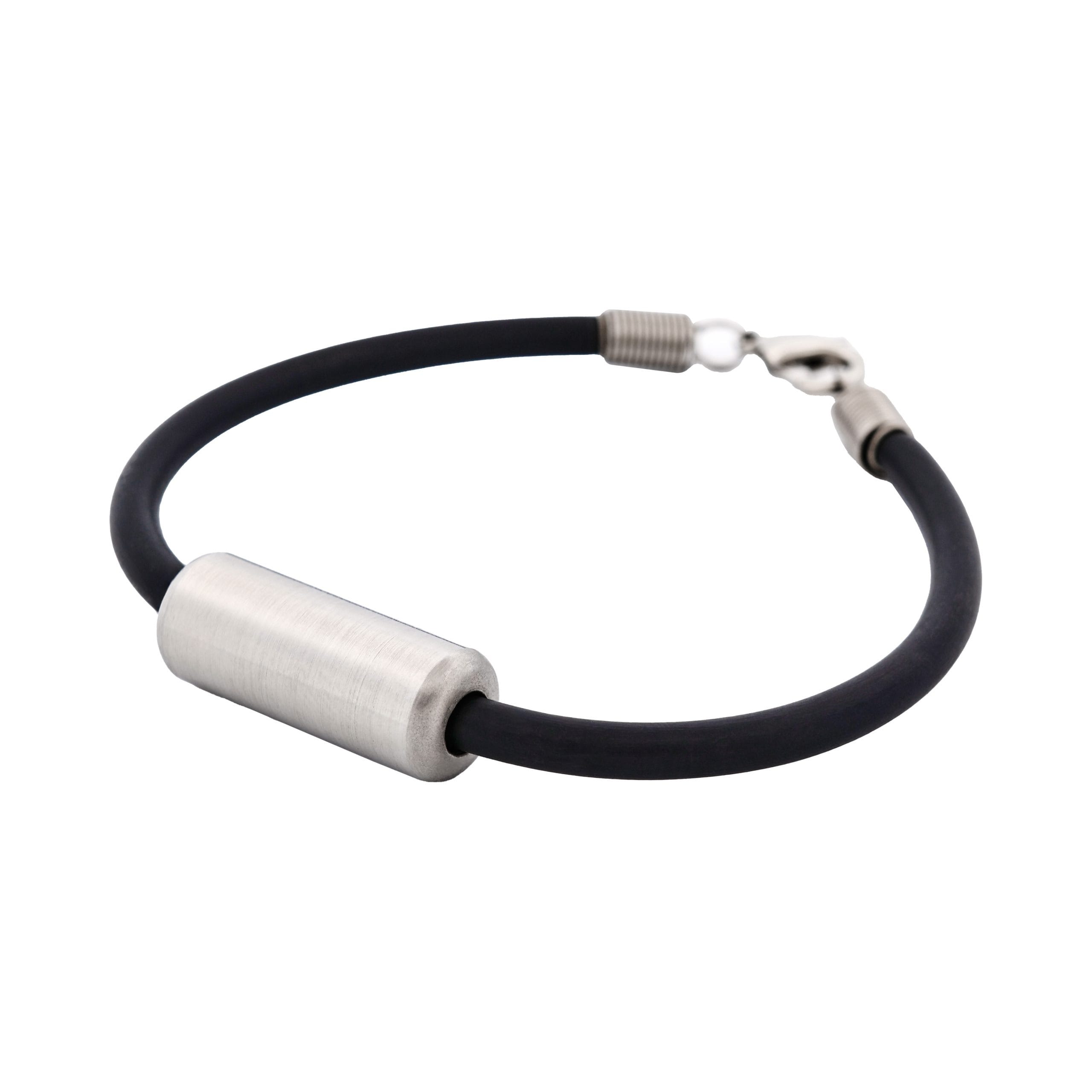 Stainless Steel & Rubber Bracelet