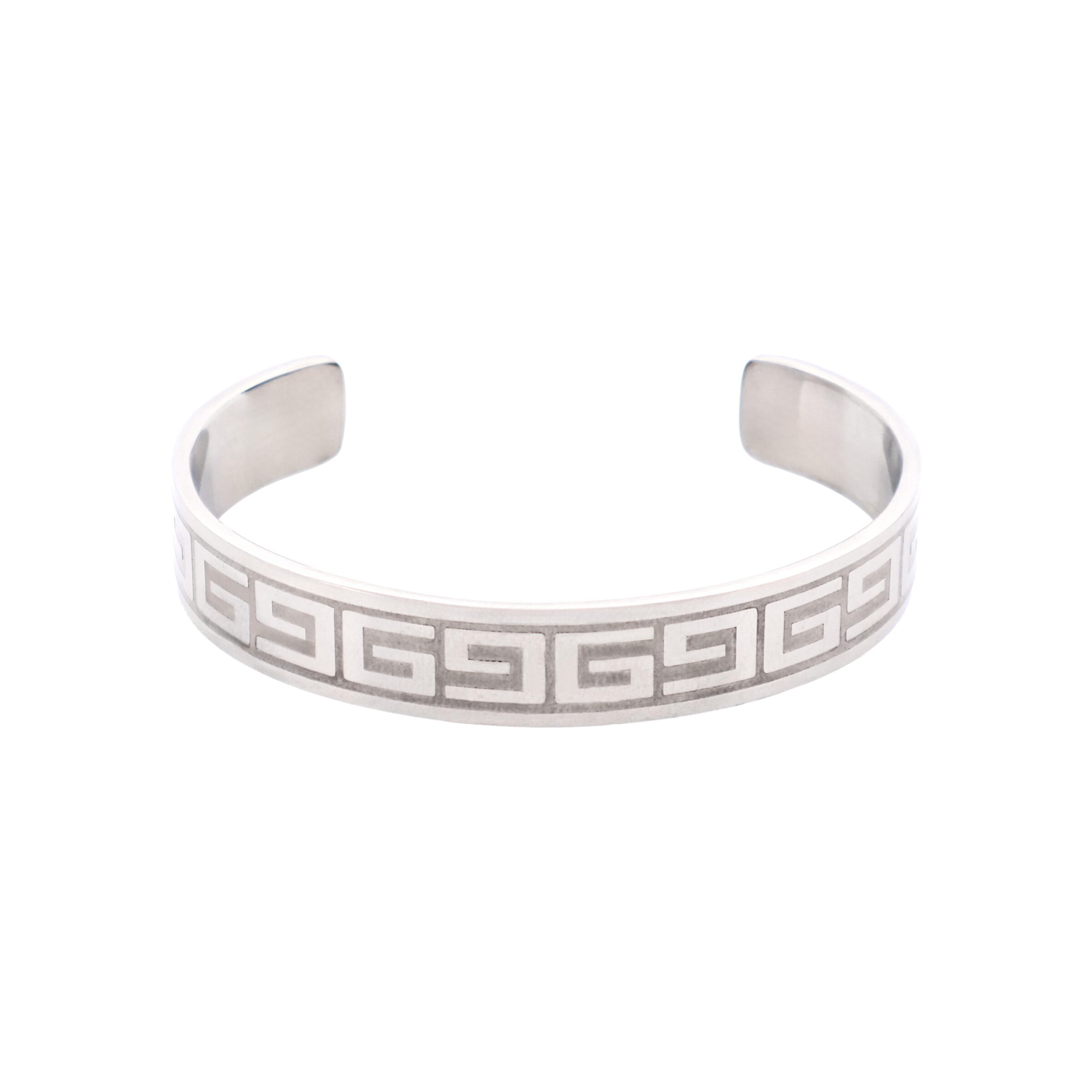 Stainless Greek Key Pattern Cuff