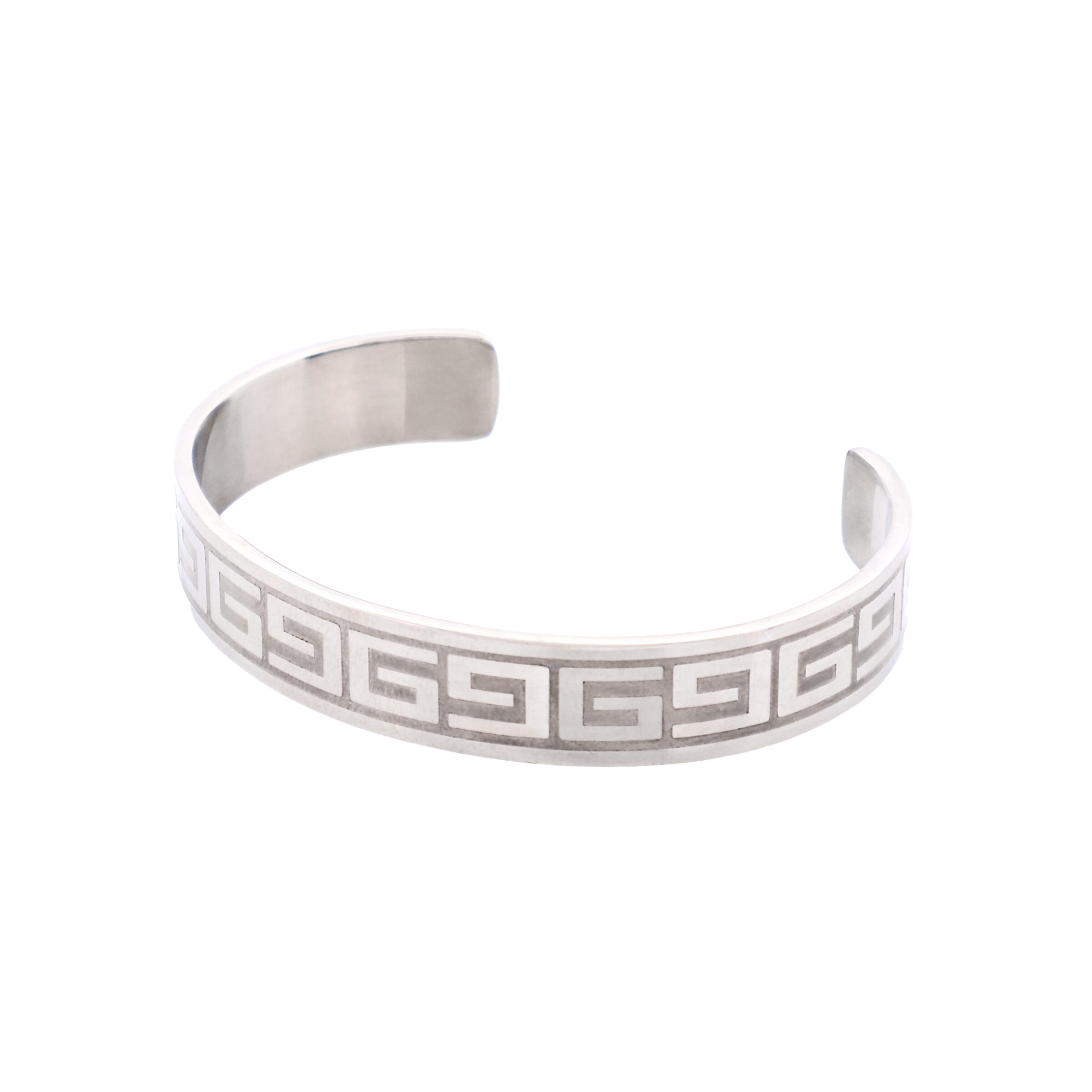 Stainless Greek Key Pattern Cuff