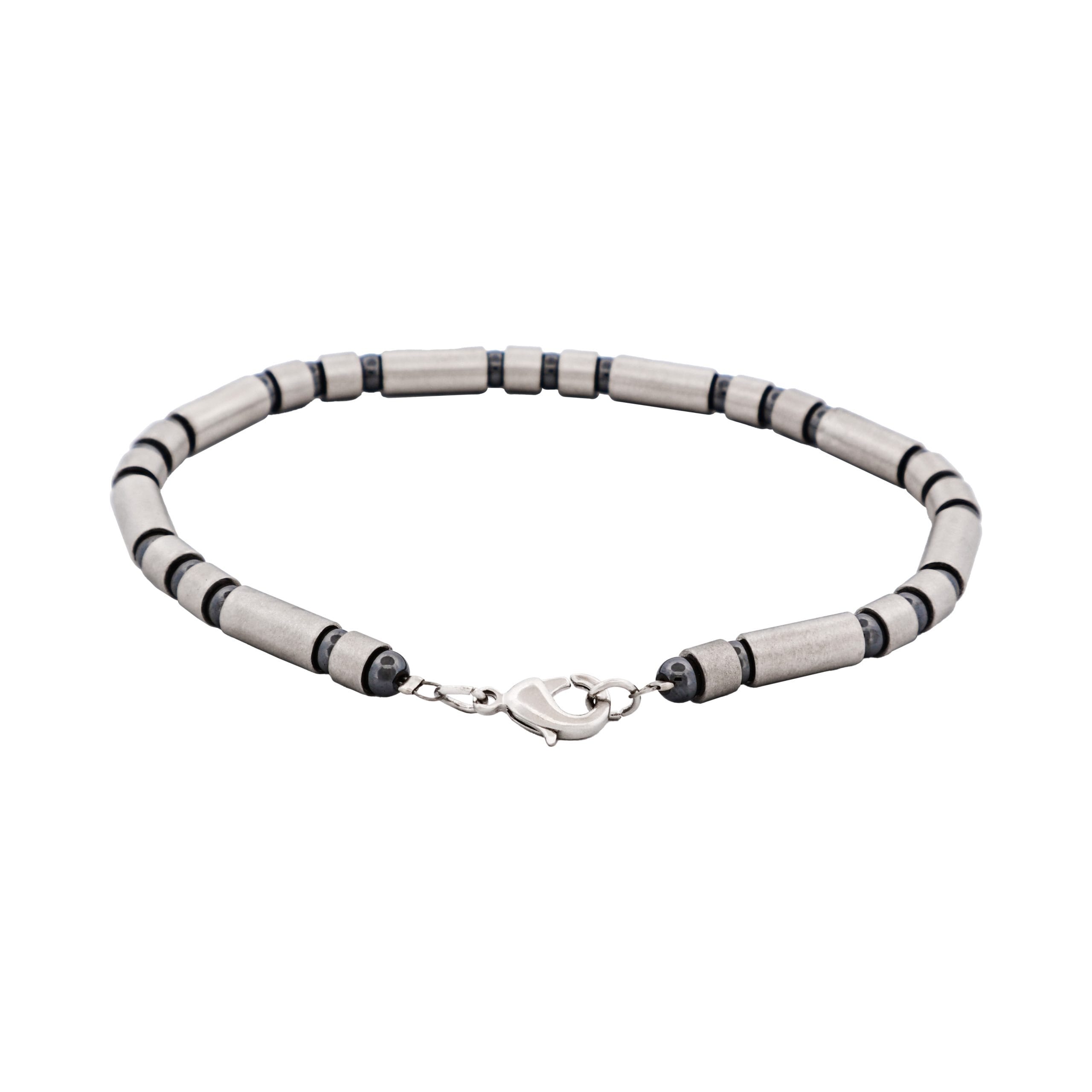 Stainless Steel Tube Bead & Ball Bracelet